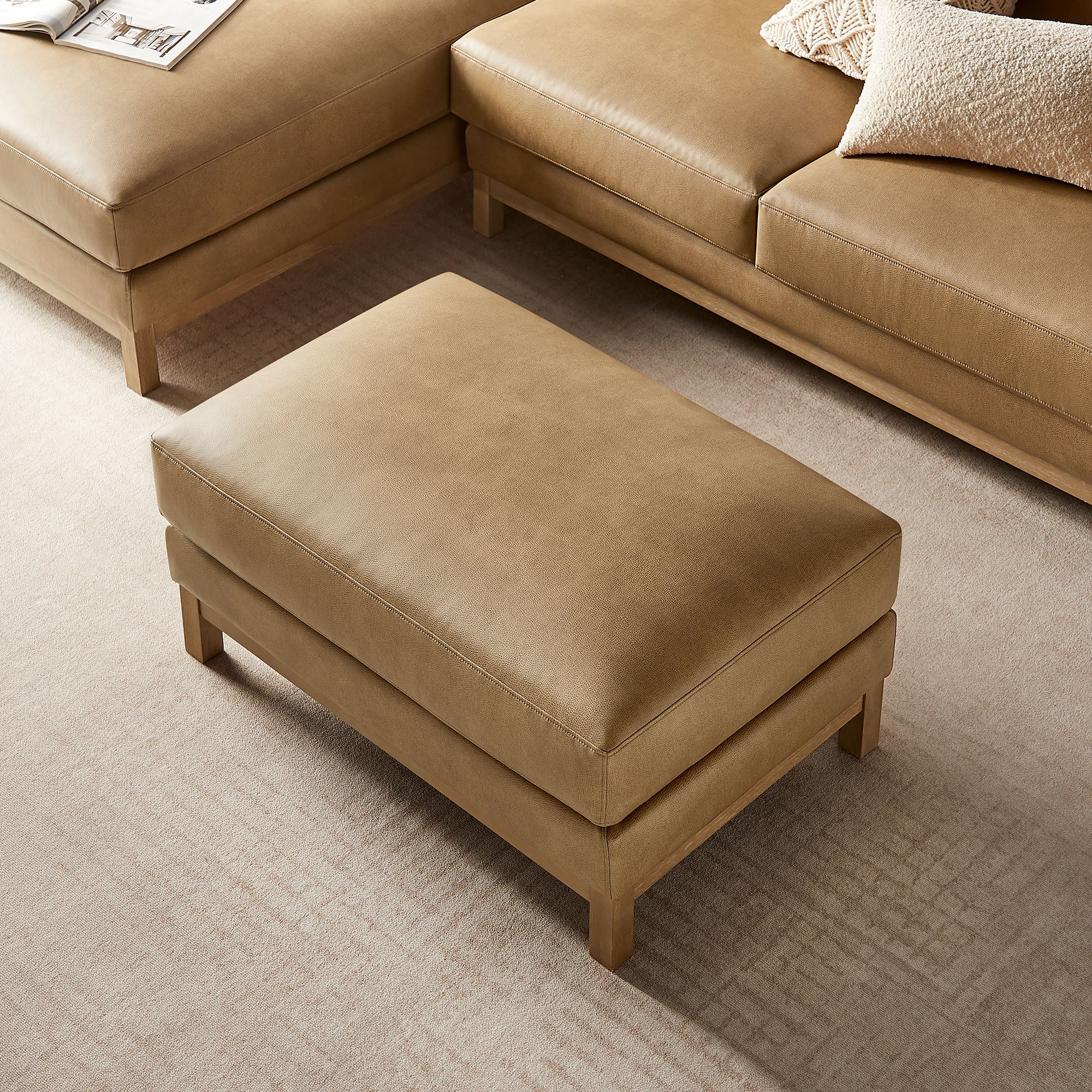 Roscoe Vegan Leather Ottoman