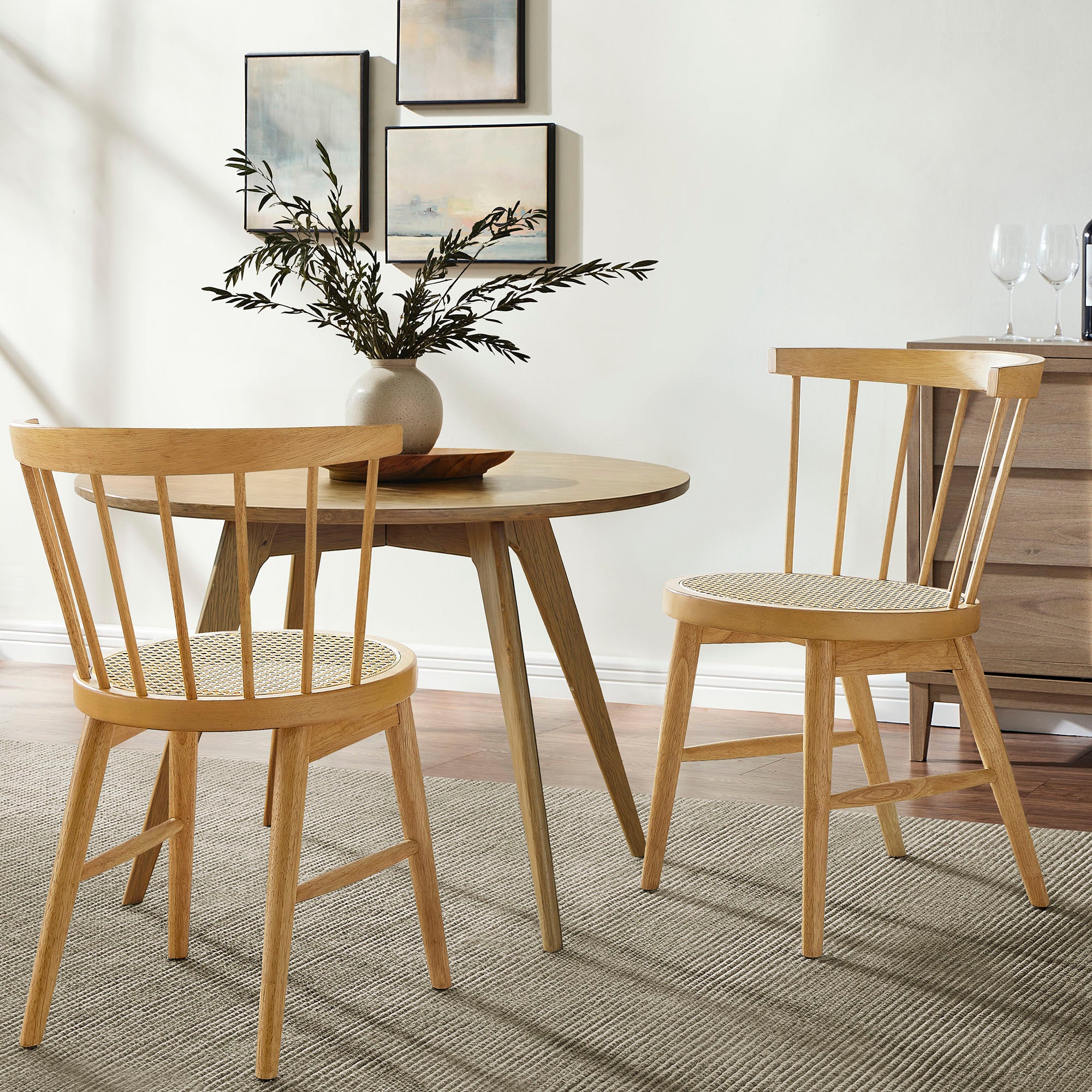 Lykke Curved Spindle Back Dining Chairs Set of 2