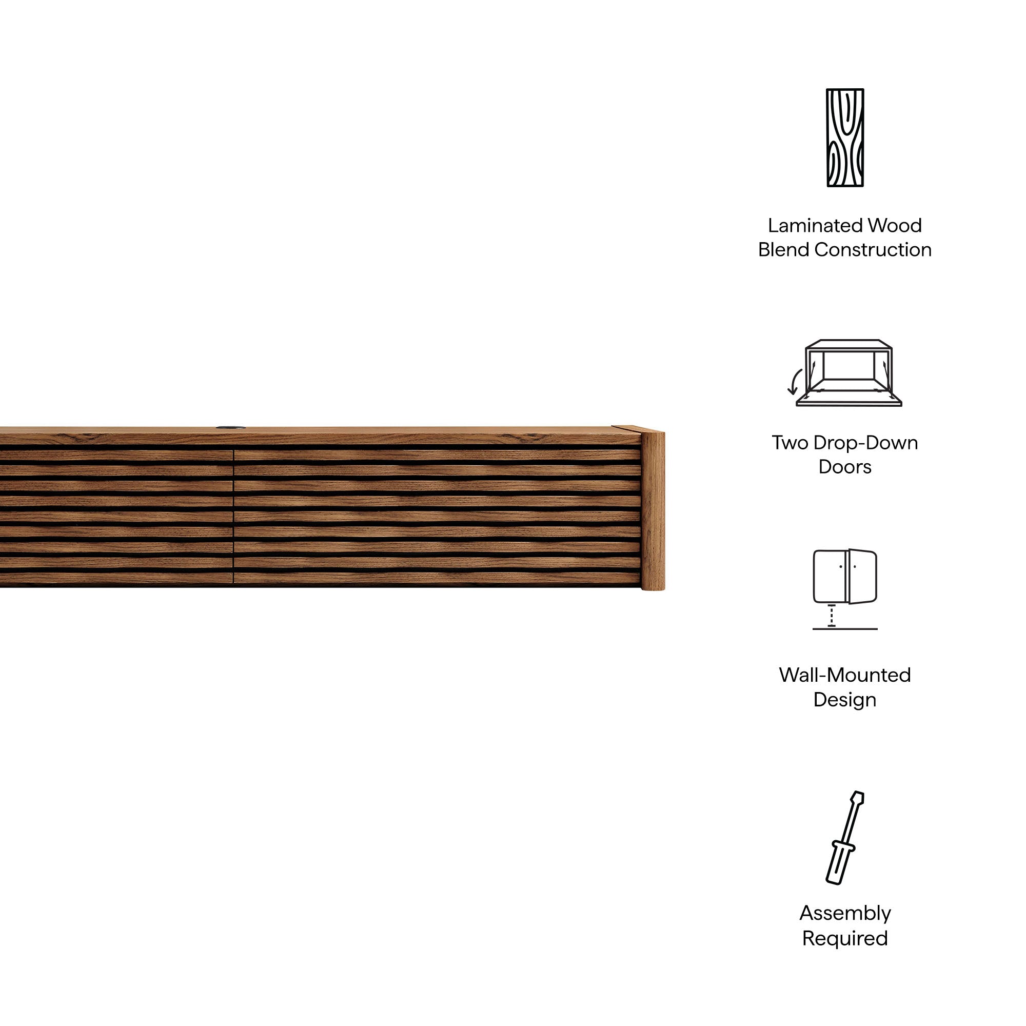 Emric Wave 71" Wall-Mounted TV Cabinet
