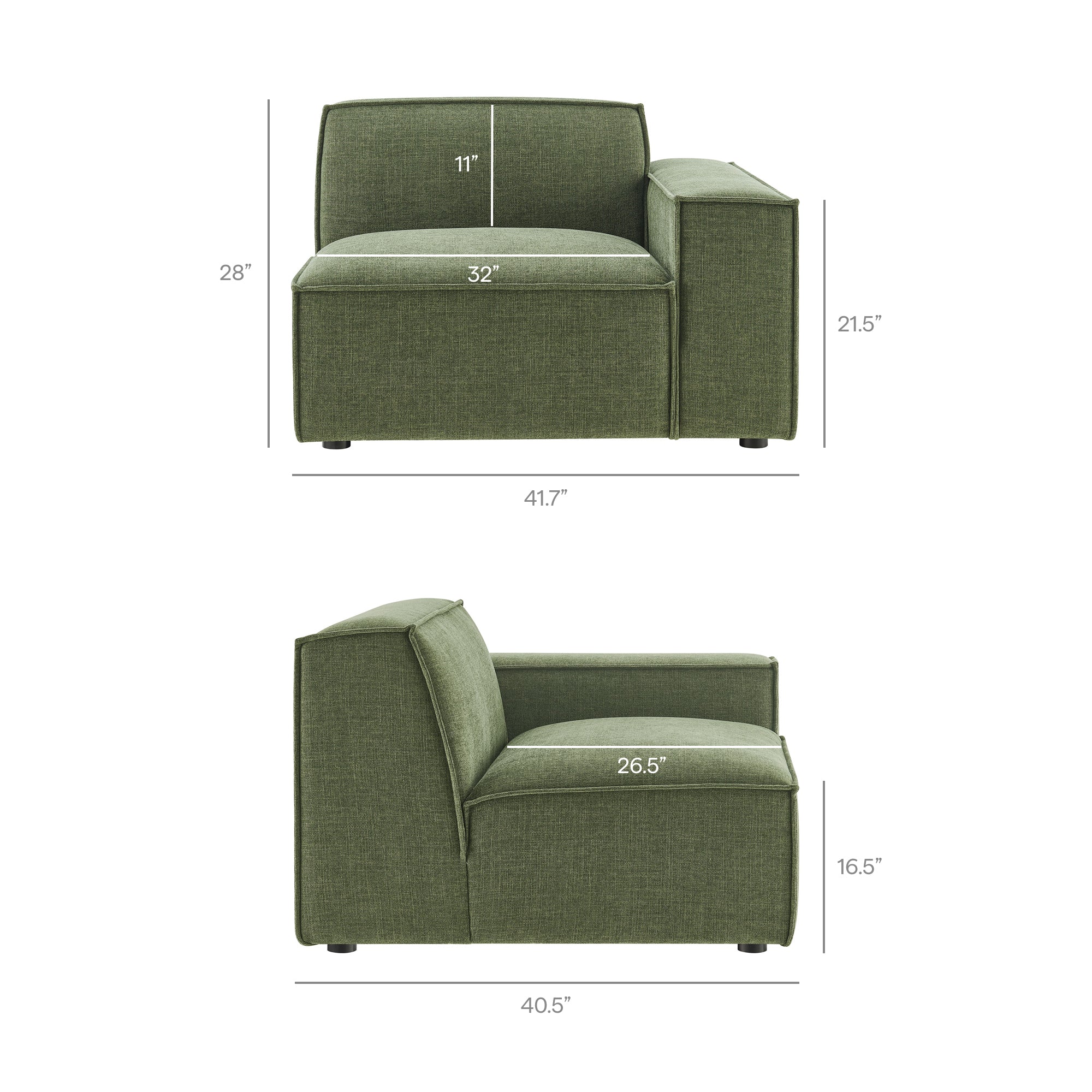 Restore 5-Piece Performance Fabric Upholstered Modular L-Shaped Sofa
