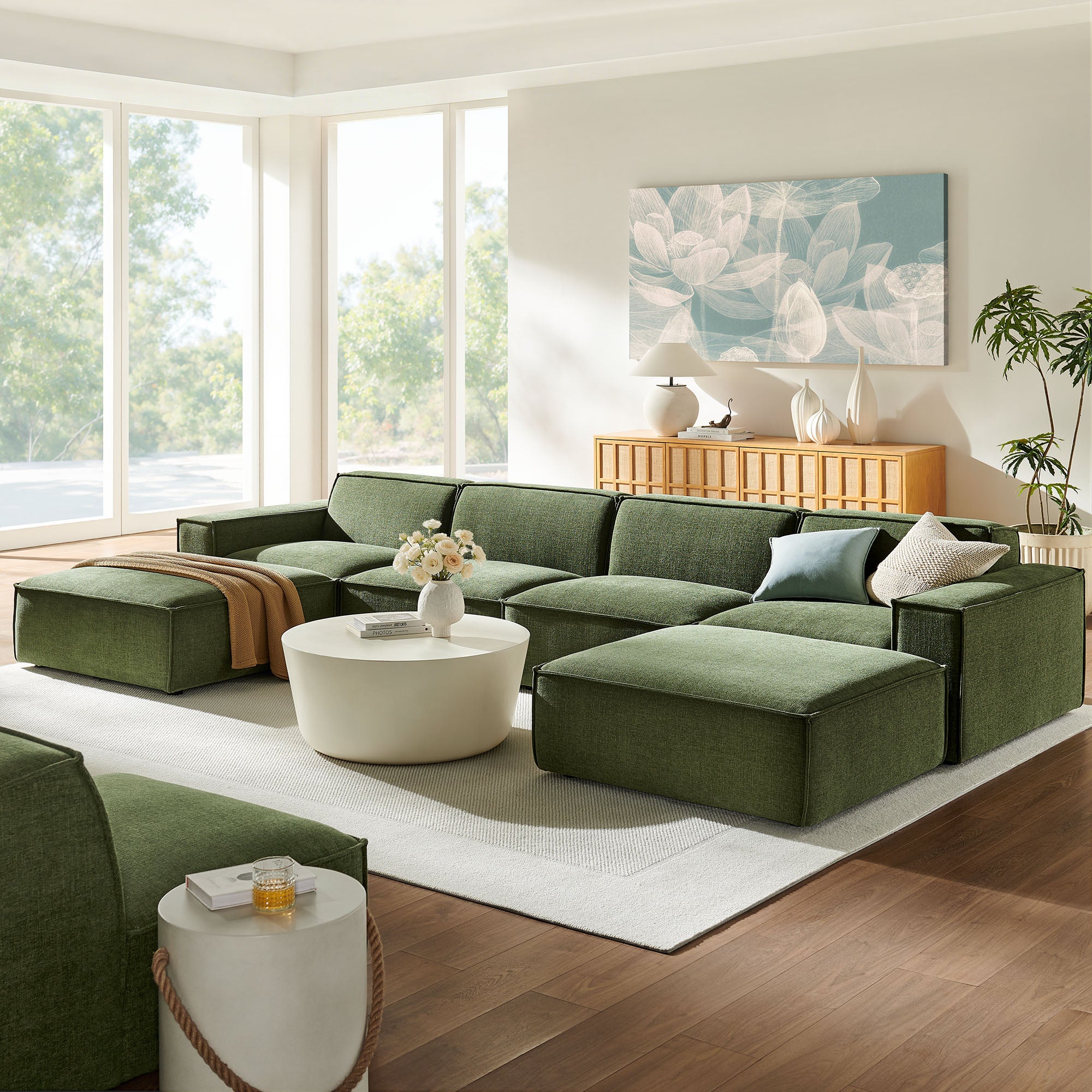 Restore 6-Piece Performance Fabric Upholstered Modular Sectional Sofa