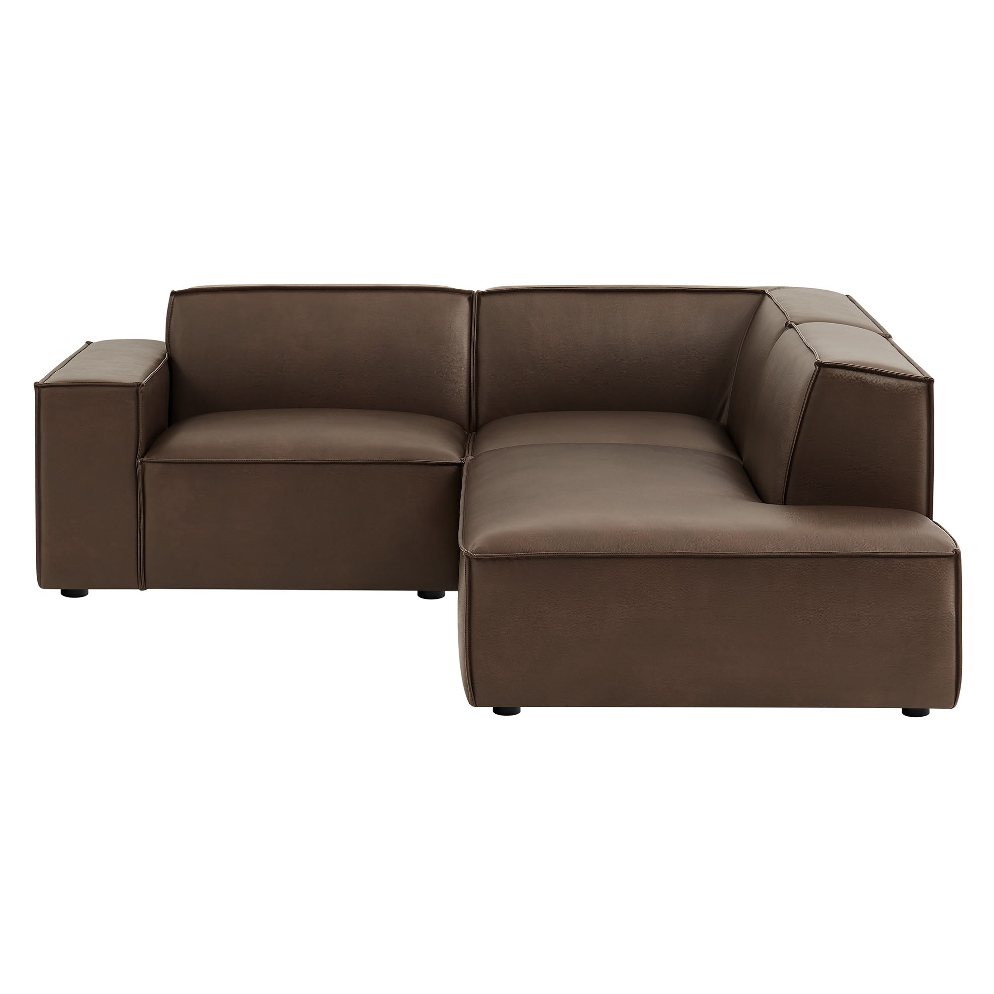 Restore 3-Piece Vegan Leather Modular L-Shaped Sectional Sofa