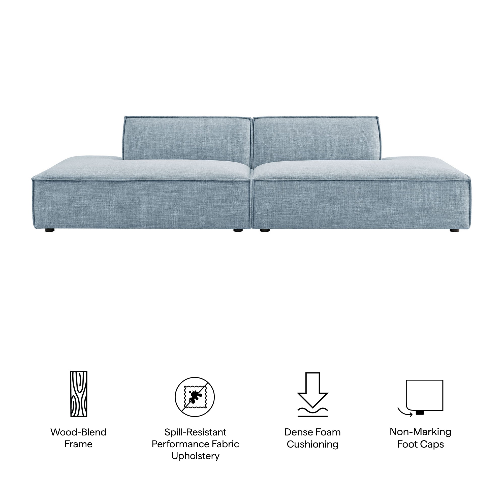Restore 2-Piece Performance Fabric Upholstered Modular Loveseat