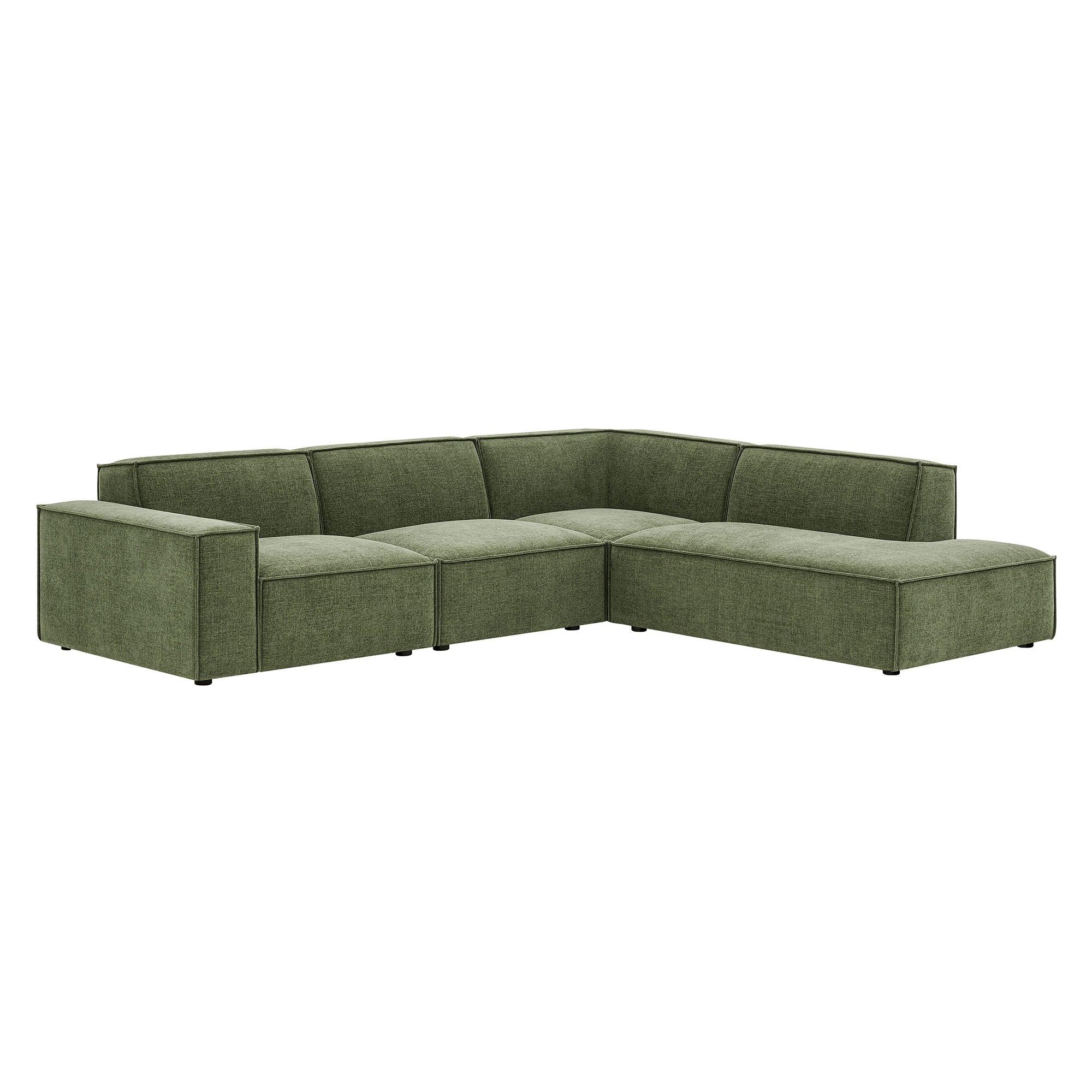 Restore 4-Piece Performance Fabric Upholstered Modular L-Shaped Sofa