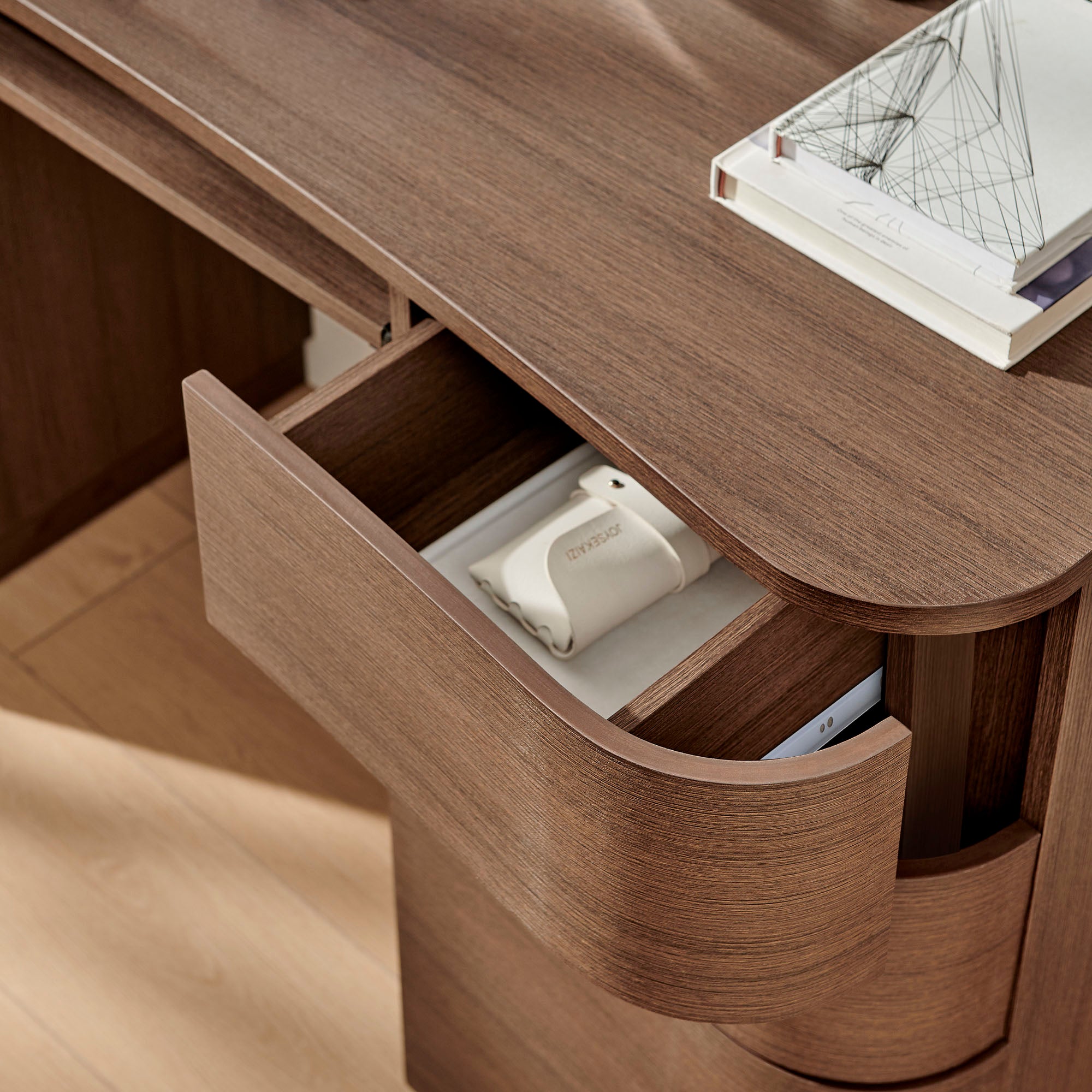 Mirae 55" 6-Drawer Curved Office Desk