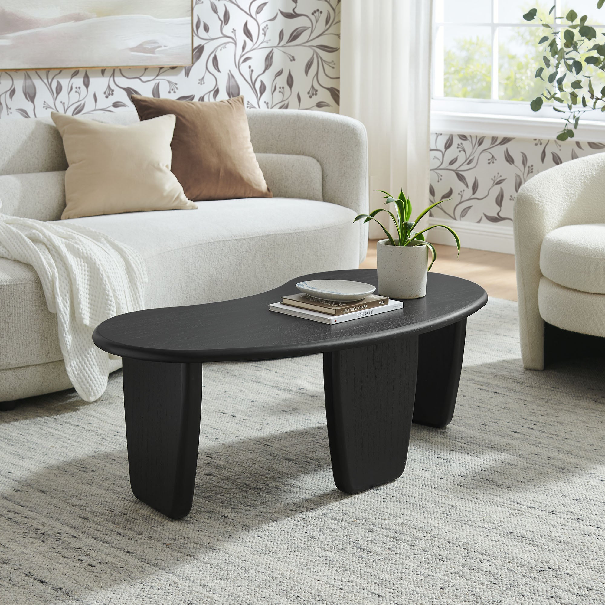 Vetra Kidney-Shaped Free Coffee Table