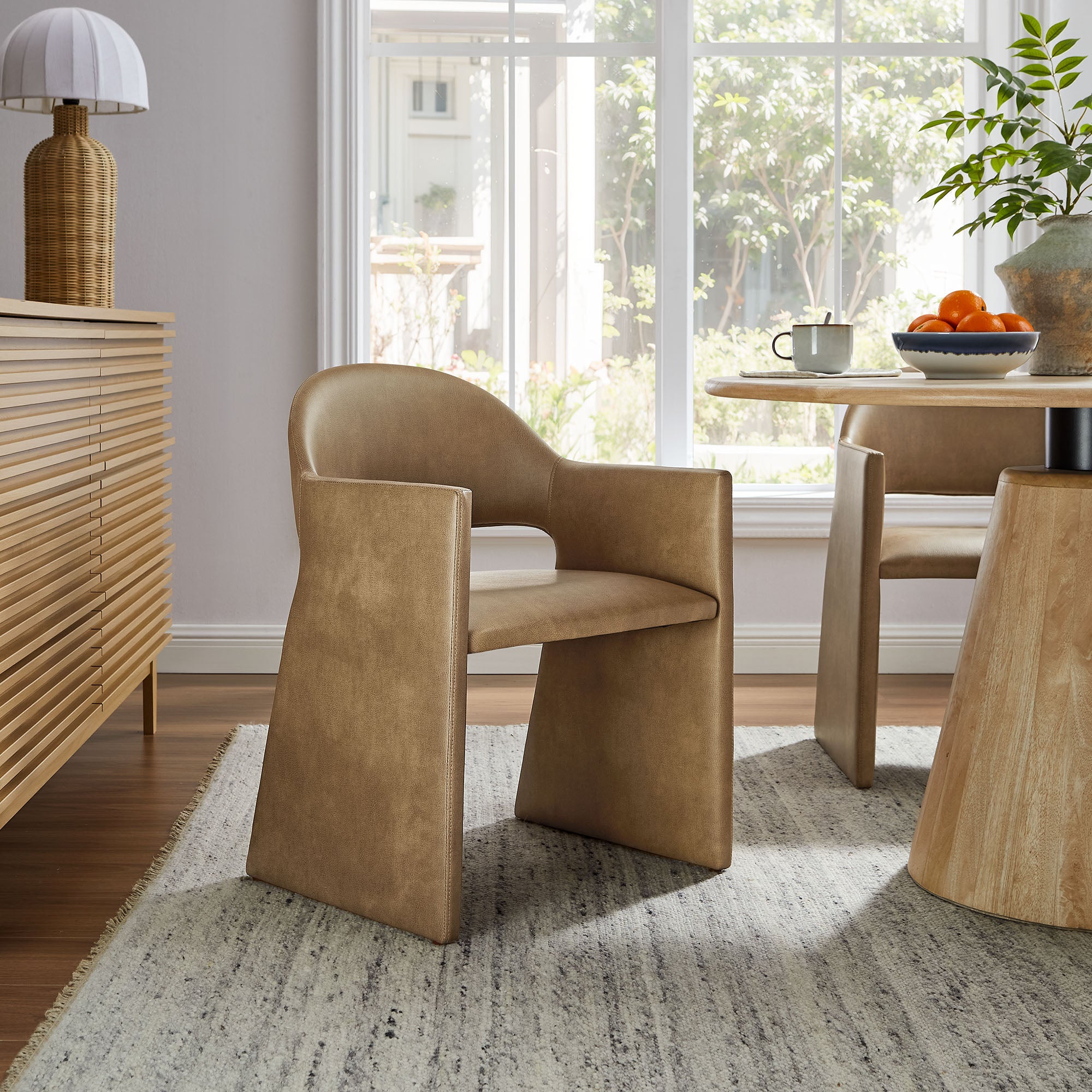 Talia Vegan Leather Dining Armchair