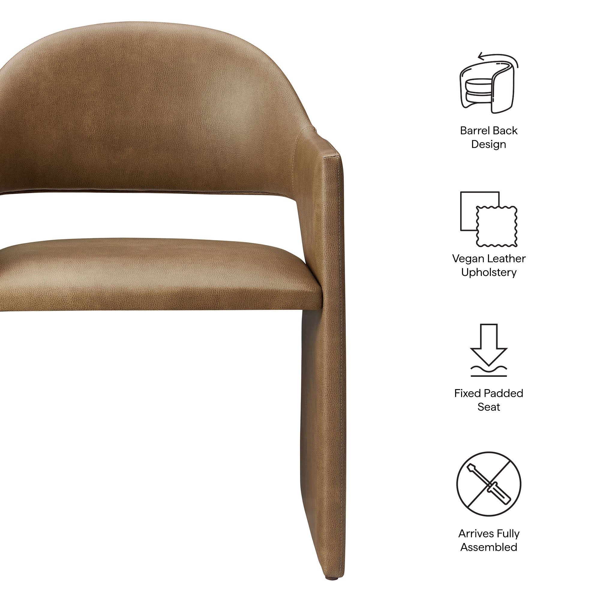 Talia Vegan Leather Dining Armchair
