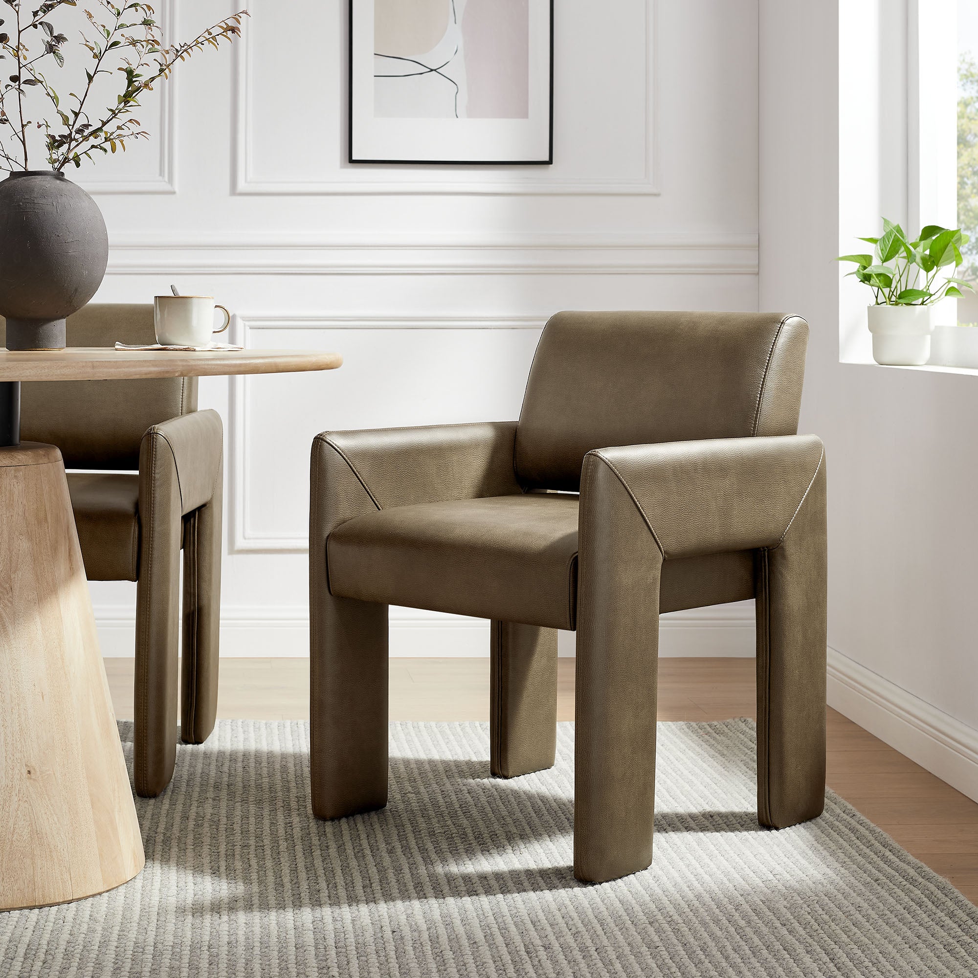 Daven Vegan Leather Dining Armchair