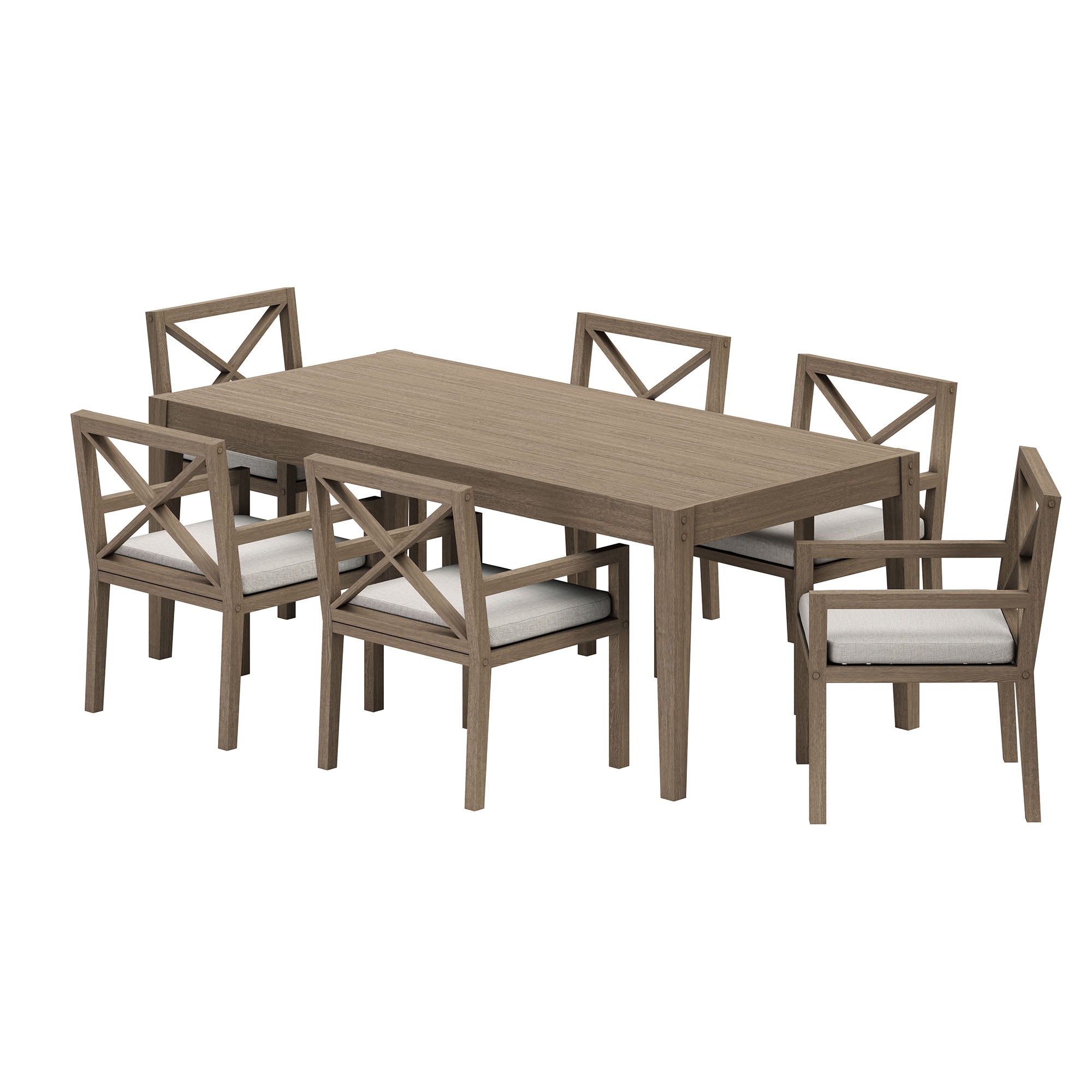 Northlake 7-Piece Outdoor Patio Teak Wood Dining Set