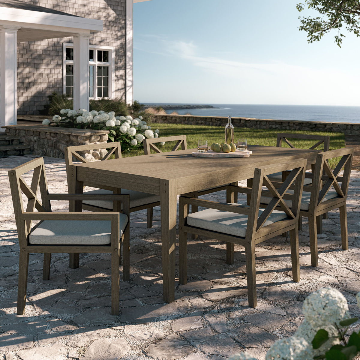 Northlake 7-Piece Outdoor Patio Teak Wood Dining Set