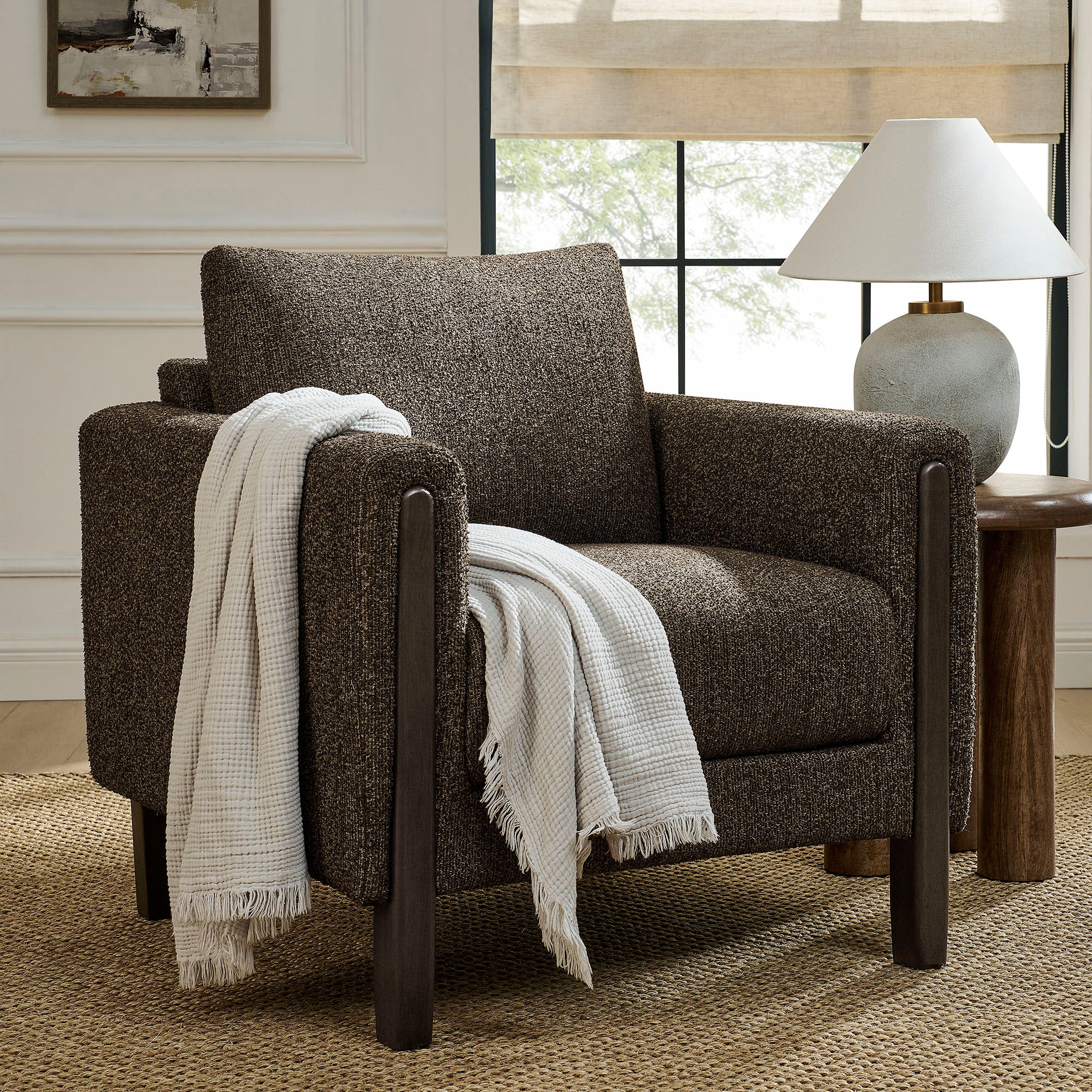 Hawken Boucle Fabric Accent Armchair