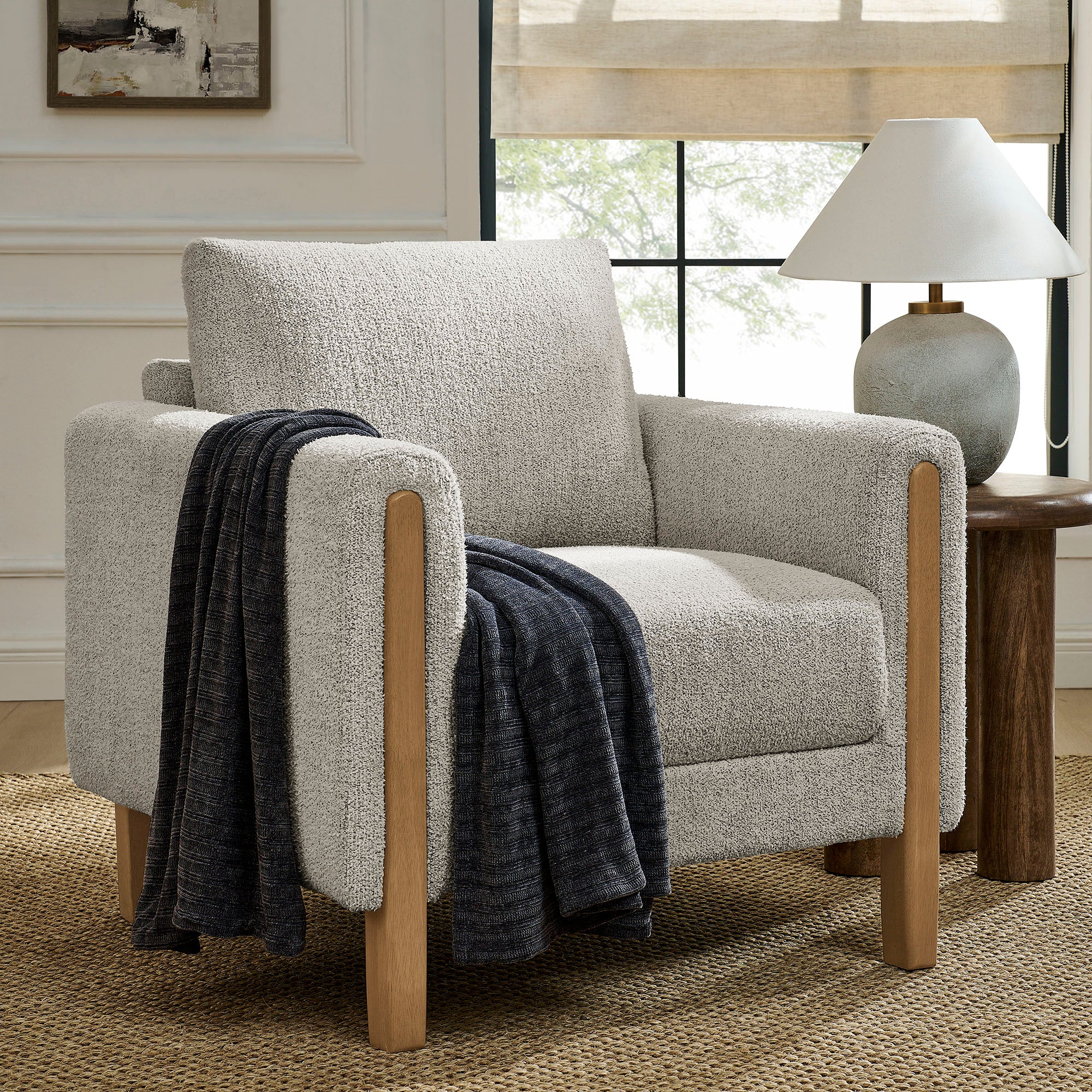 Hawken Boucle Fabric Accent Armchair