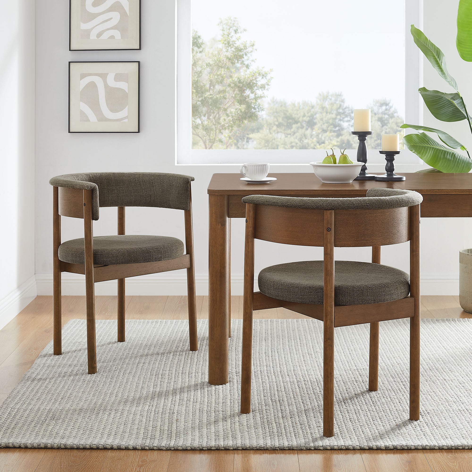 Clea Curved Upholstered Dining Chairs Set Of 2