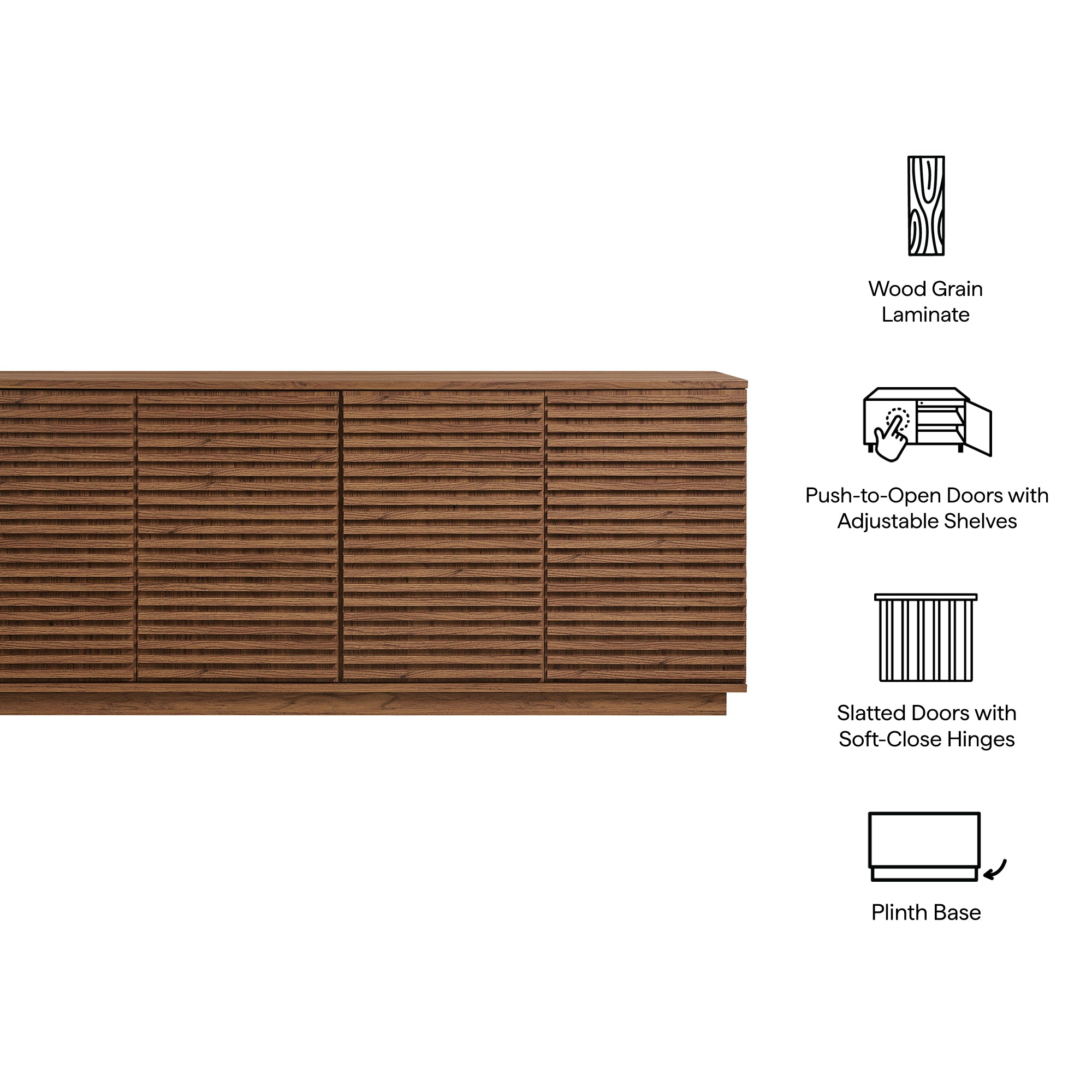 Render 4-Door Fluted Sideboard Cabinet TV Stand