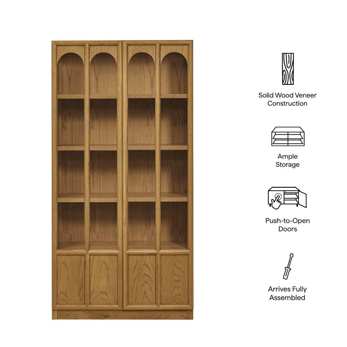 Anwen Solid Wood and Glass Display Cabinet