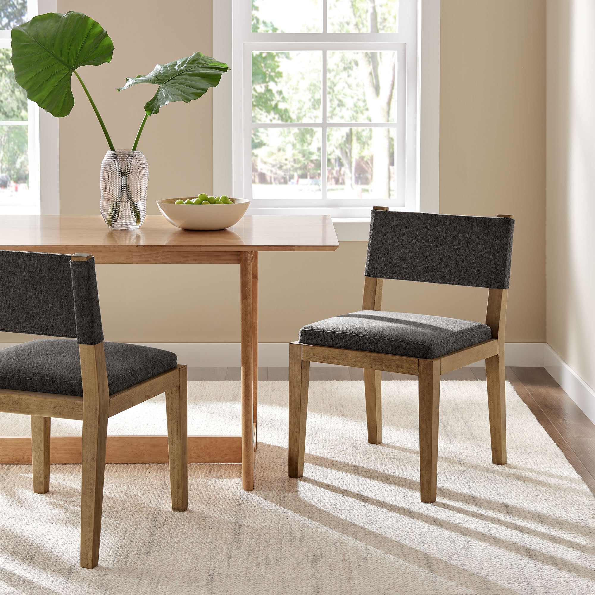 Calder Fabric Upholstered Wood Armless Dining Chair