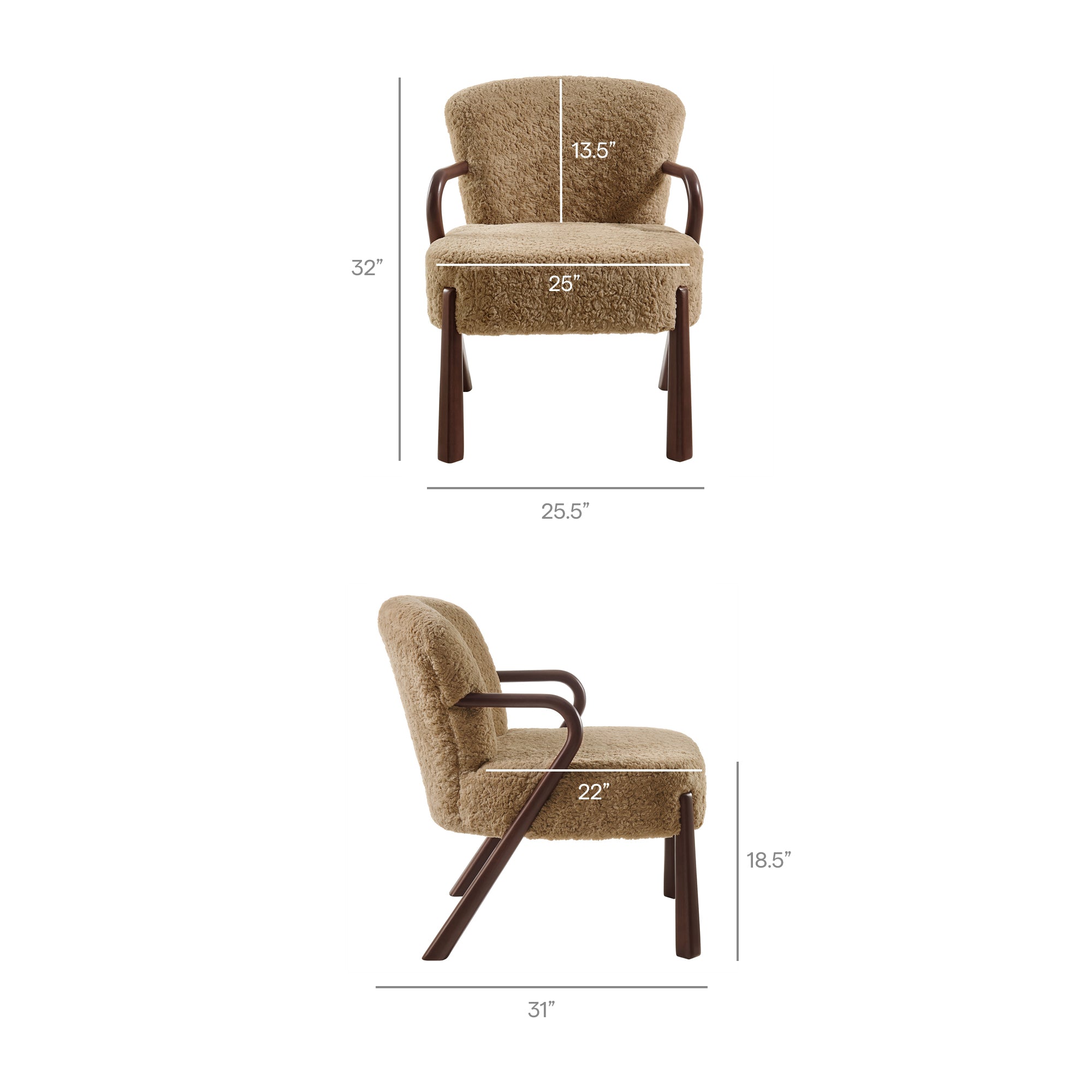 Arden Faux Shearling Accent Armchair