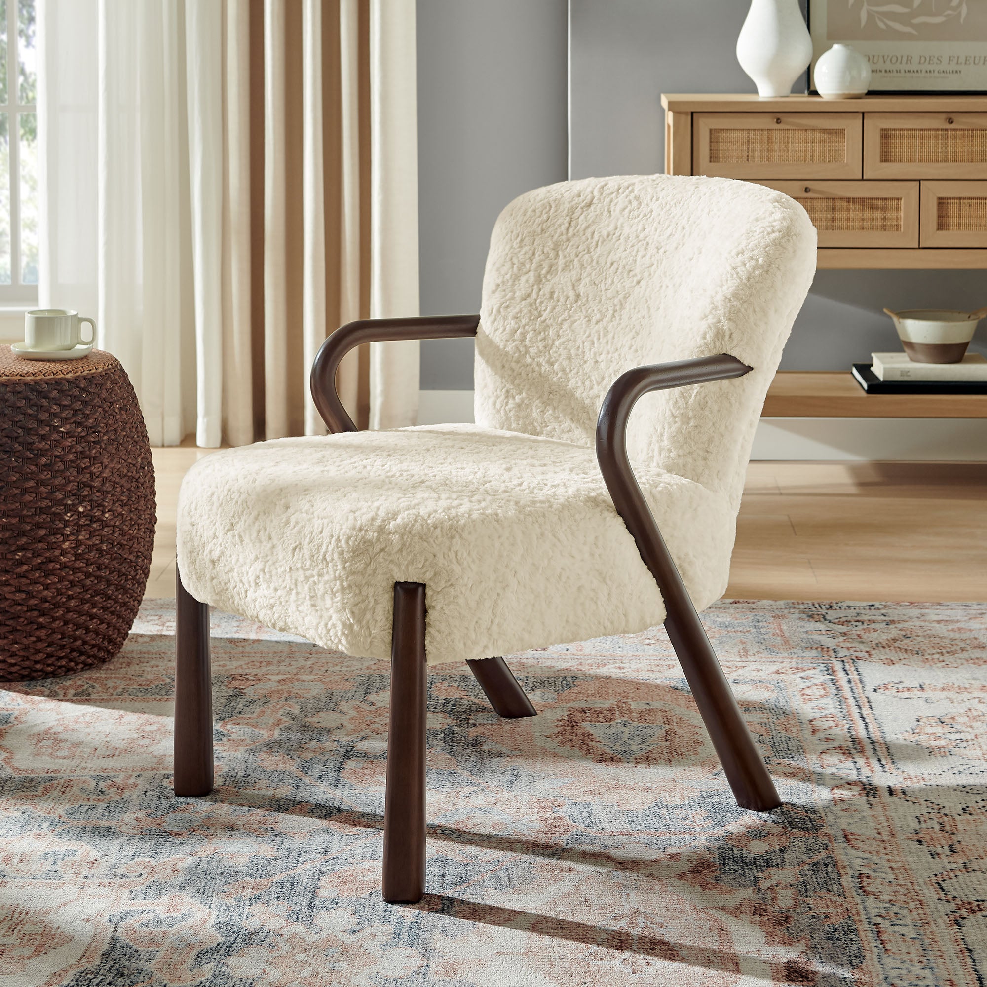 Arden Faux Shearling Accent Armchair
