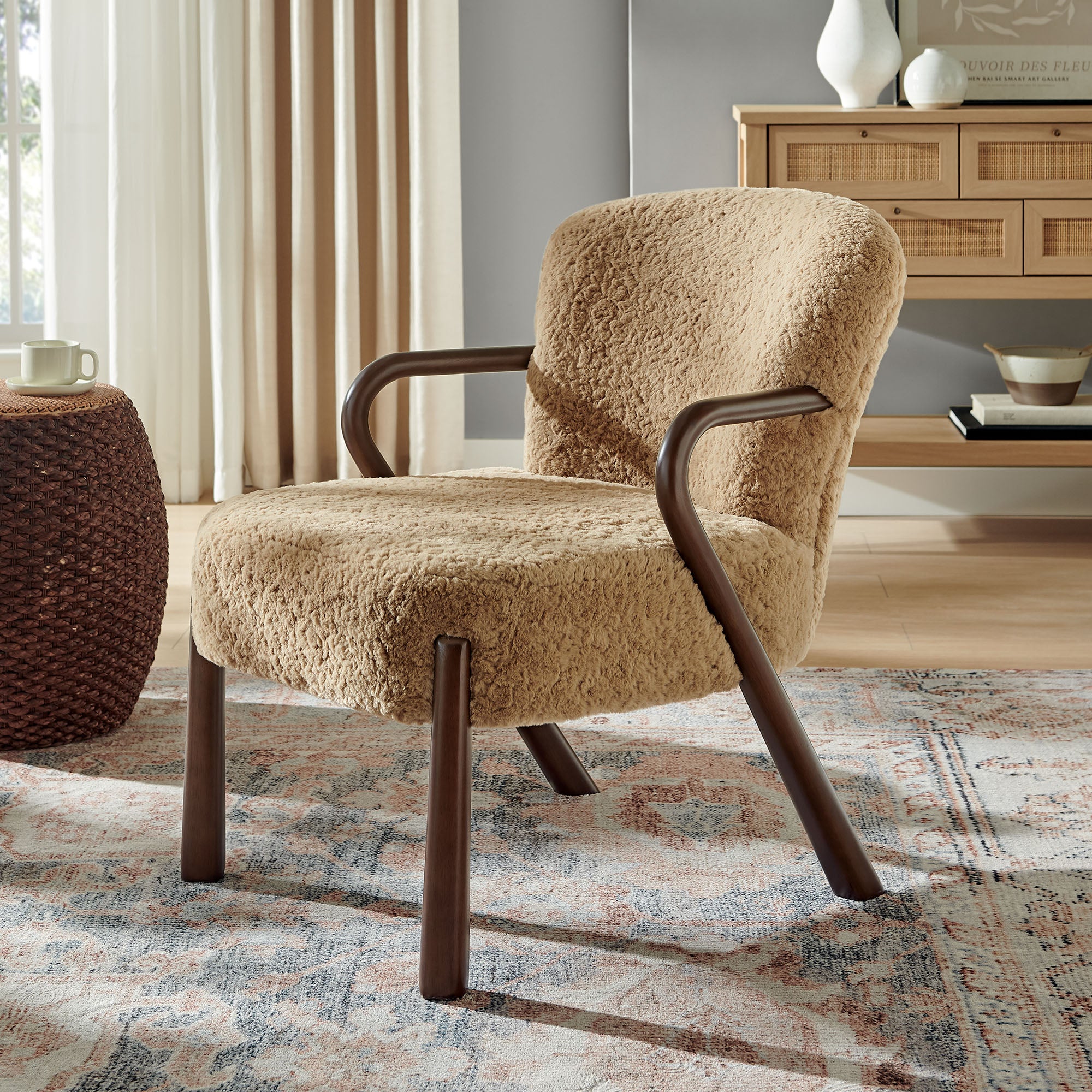 Arden Faux Shearling Accent Armchair