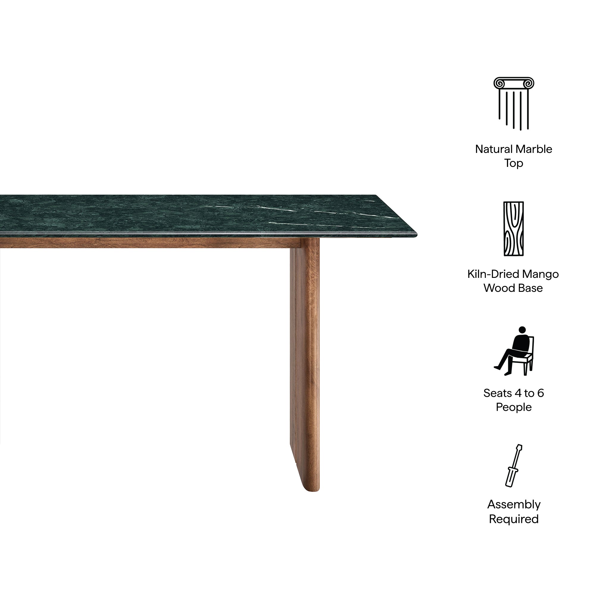 Amistad 60 Inch Marble Dining Table