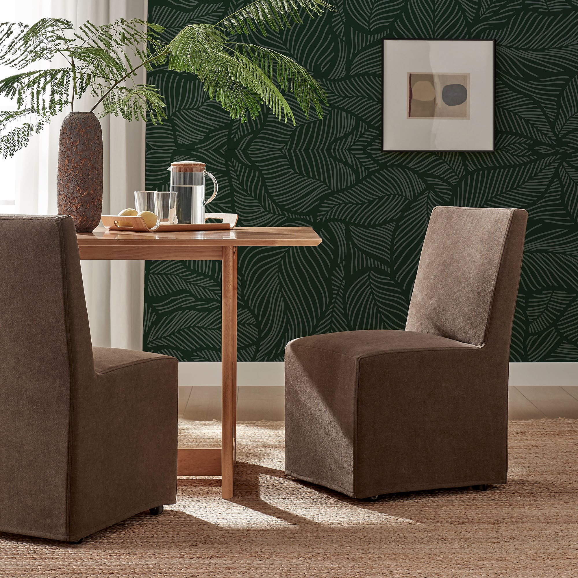 Tessera Upholstered Linen-Blend Slipcovered Dining Chair