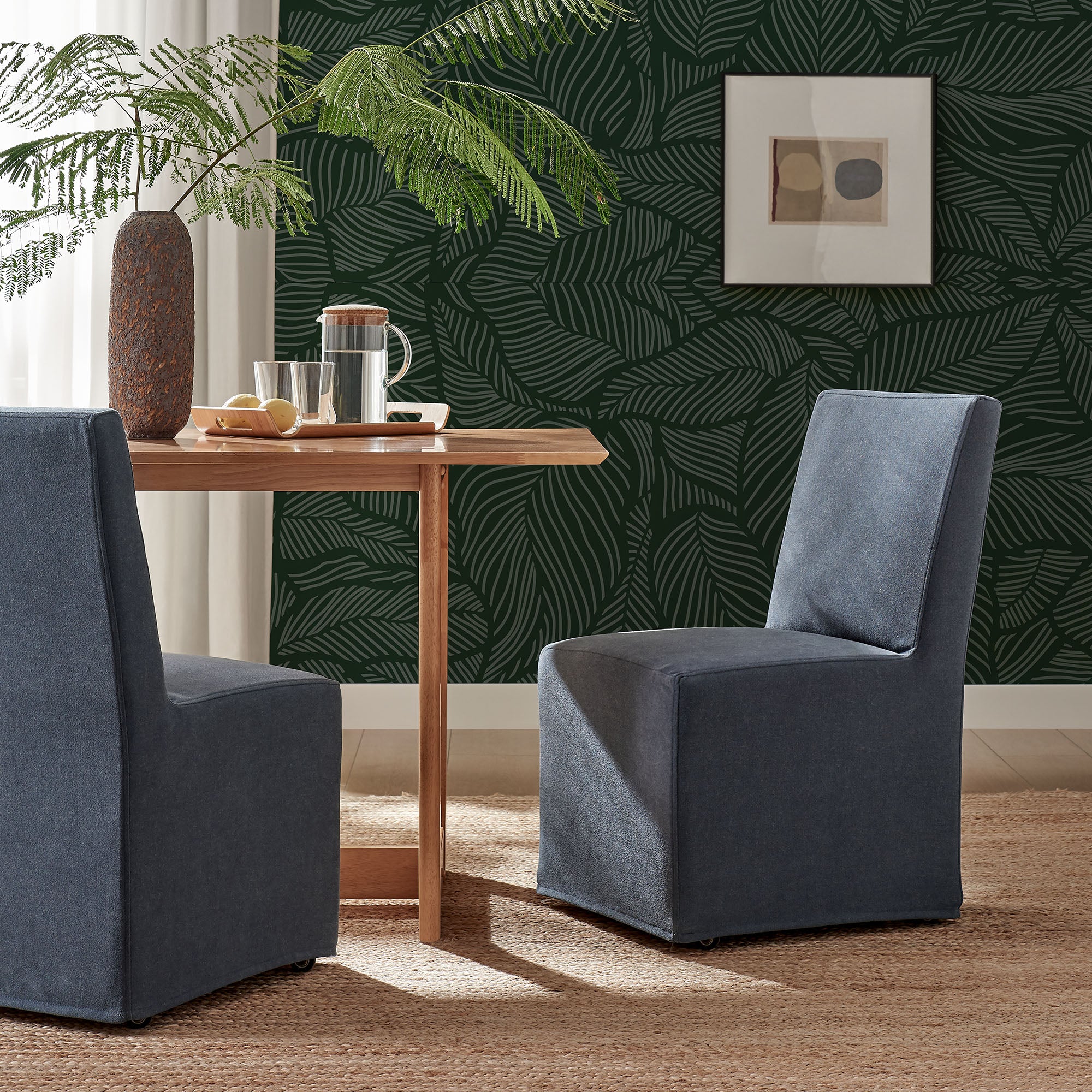 Tessera Upholstered Linen-Blend Slipcovered Dining Chair