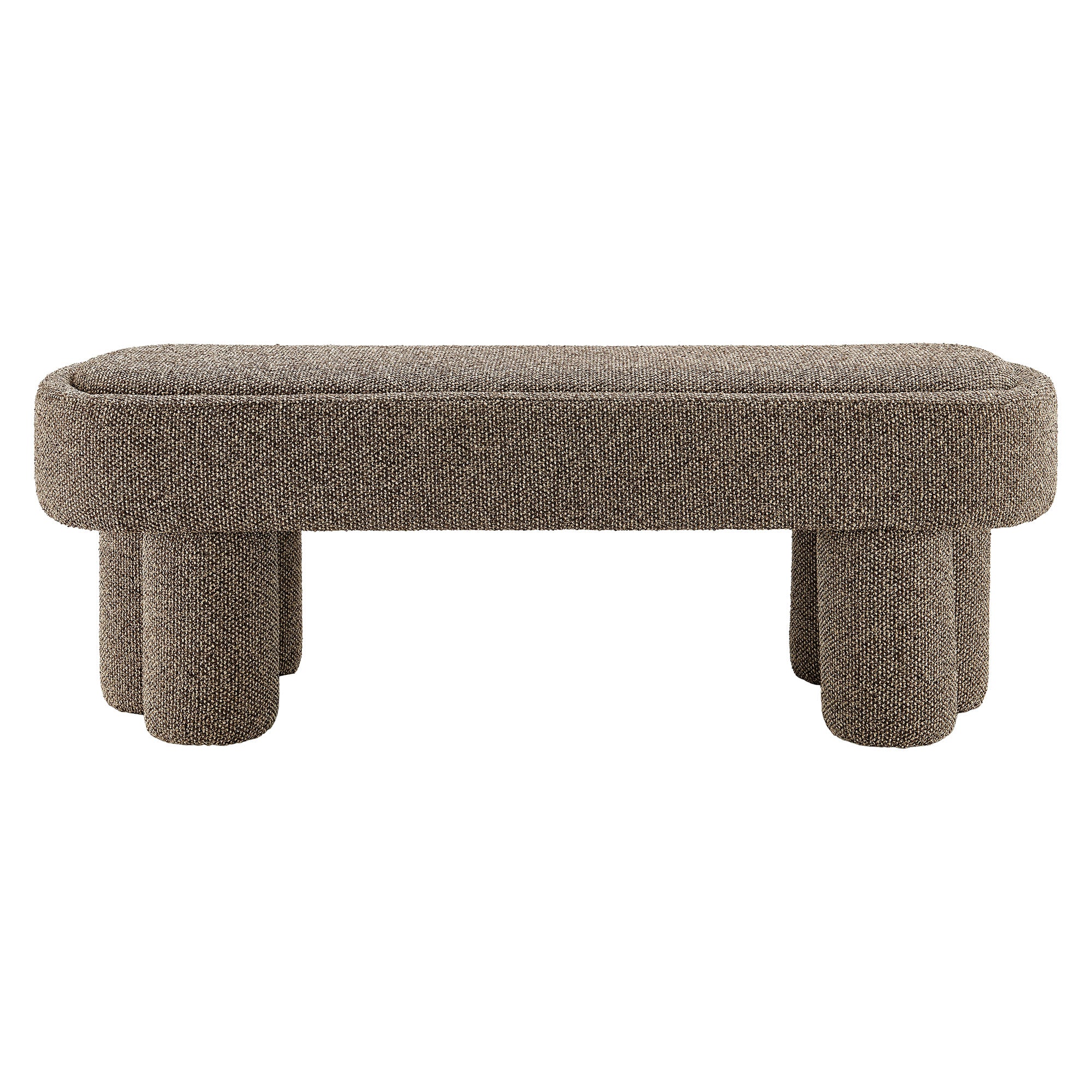 Mossi 52-Inch Oval Boucle Fabric Bench