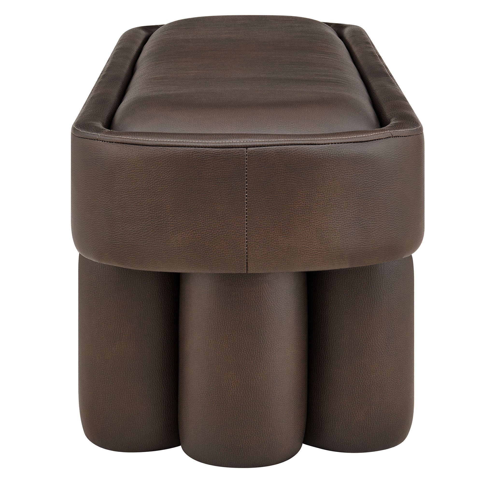 Mossi 52-Inch Oval Vegan Leather Bench
