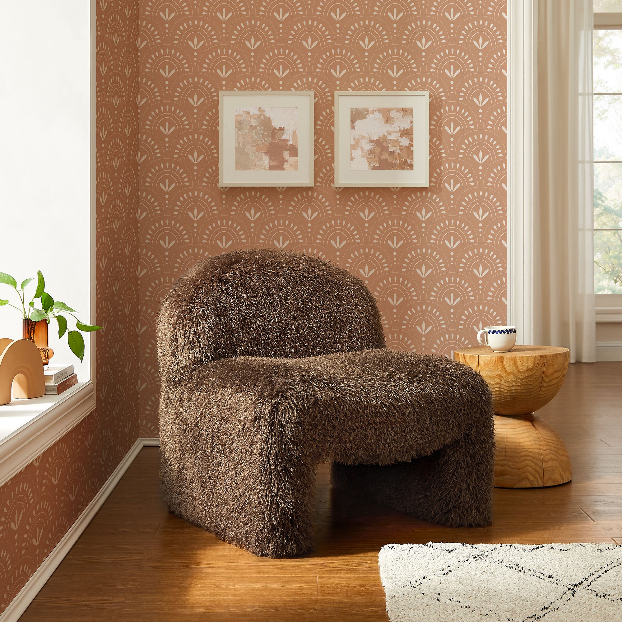 Mina Faux Fur Accent Chair