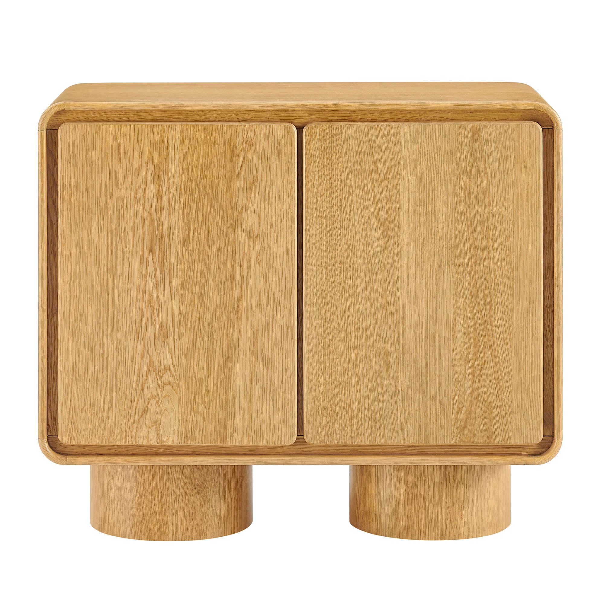 Lumo 2-Door Curved Wood Accent Cabinet