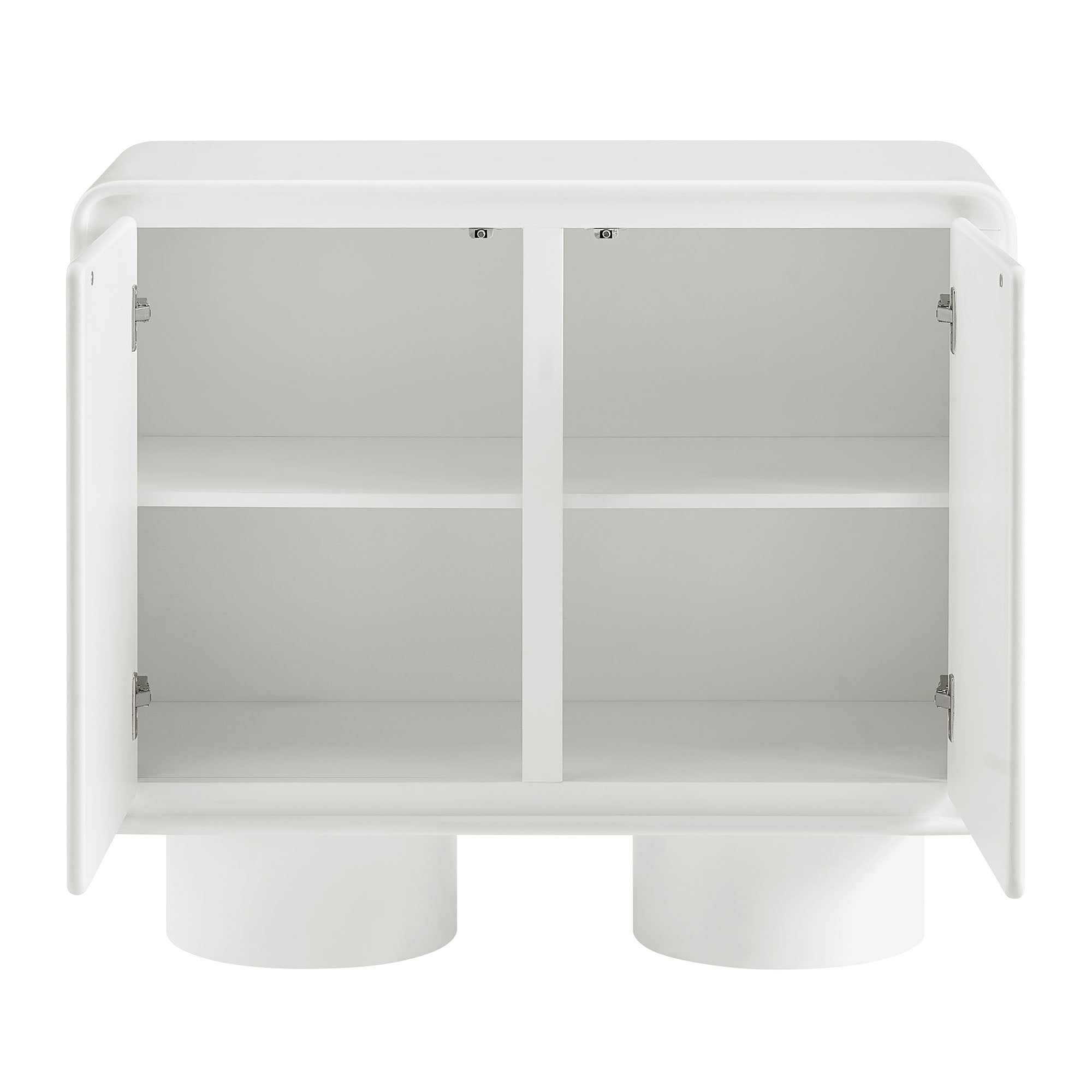 Lumo 2-Door Curved Wood Accent Cabinet