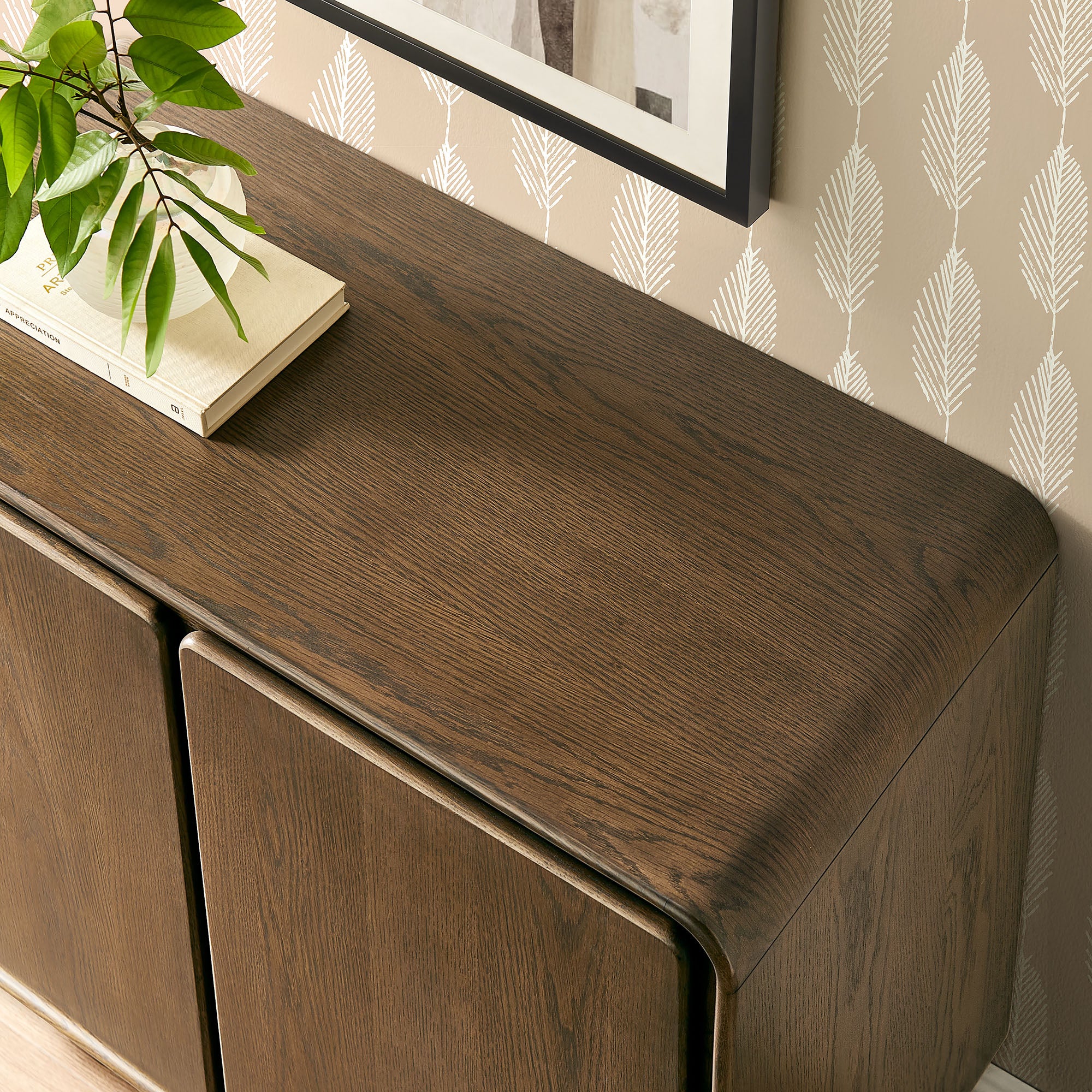 Lumo 2-Door Curved Wood Accent Cabinet
