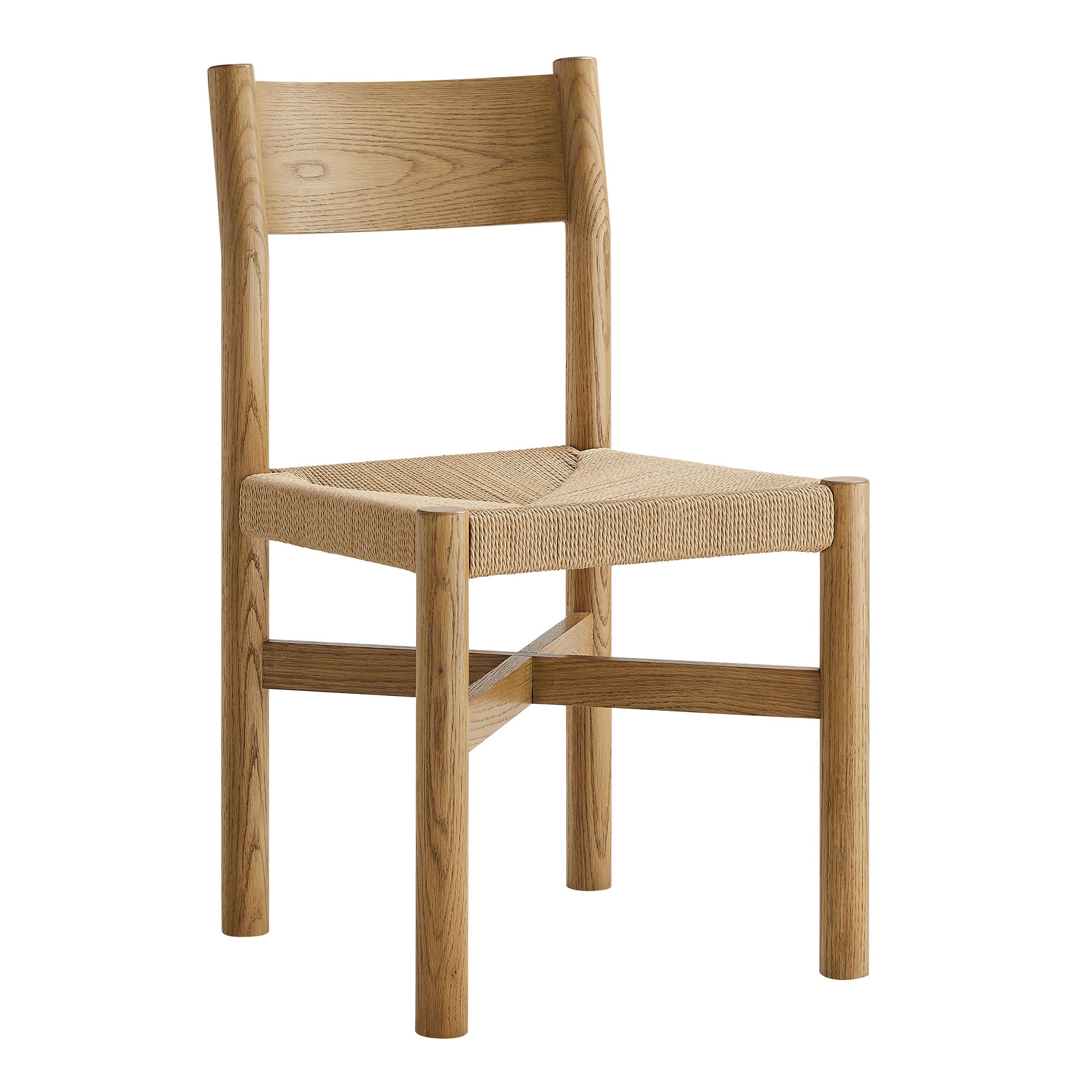 Alvia Wood Dining Side Chair With Woven Seat