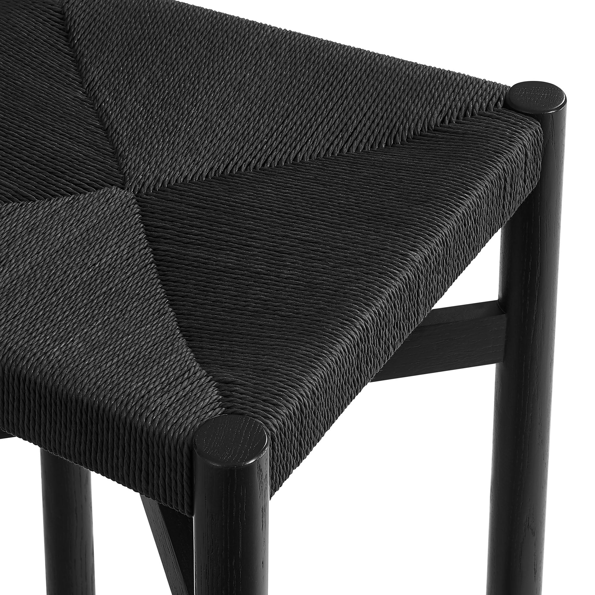 Alvia Wood Counter Stool With Woven Seats Set of 2