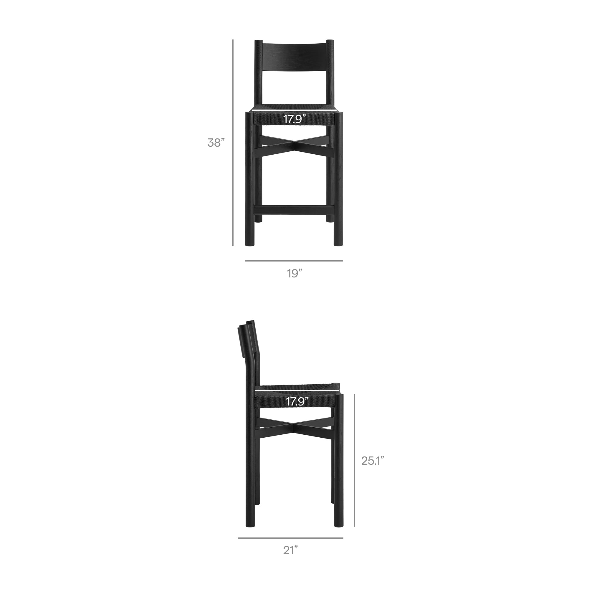 Alvia Wood Counter Stool With Woven Seats Set of 2