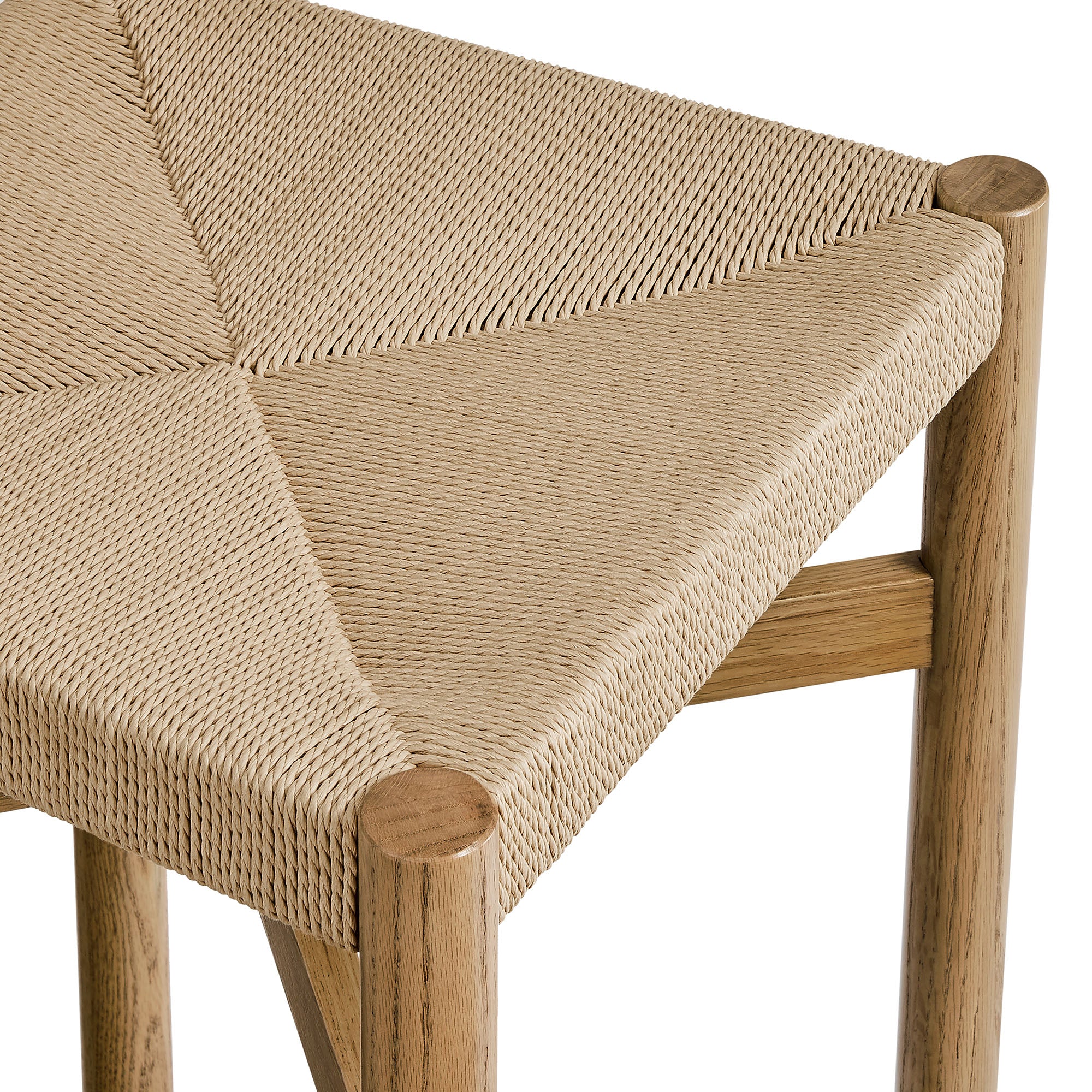 Alvia Wood Counter Stool With Woven Seats Set of 2
