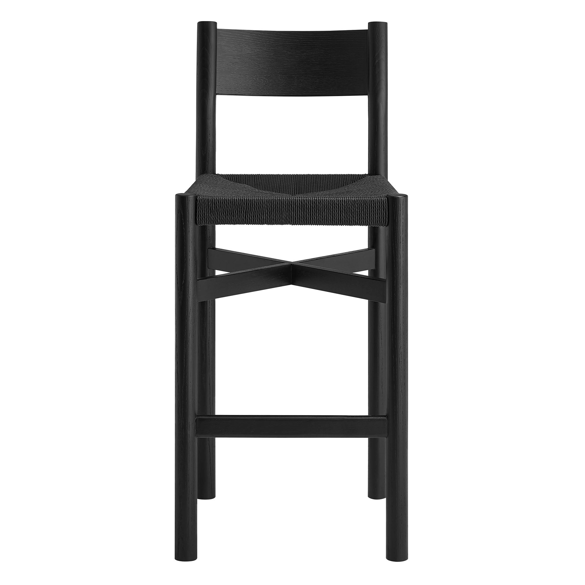 Alvia Wood Bar Stool With Woven Seats Set of 2