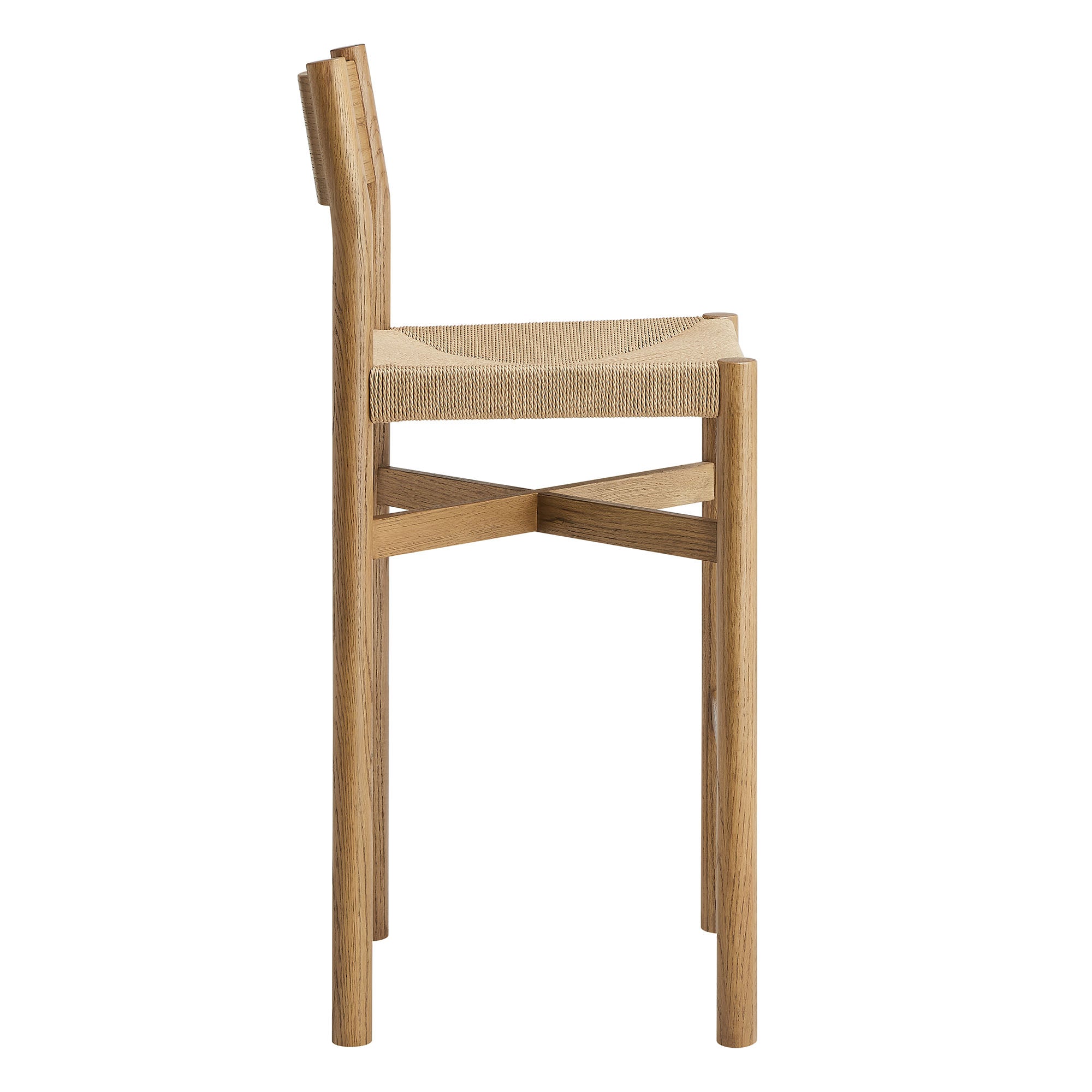 Alvia Wood Bar Stool With Woven Seats Set of 2