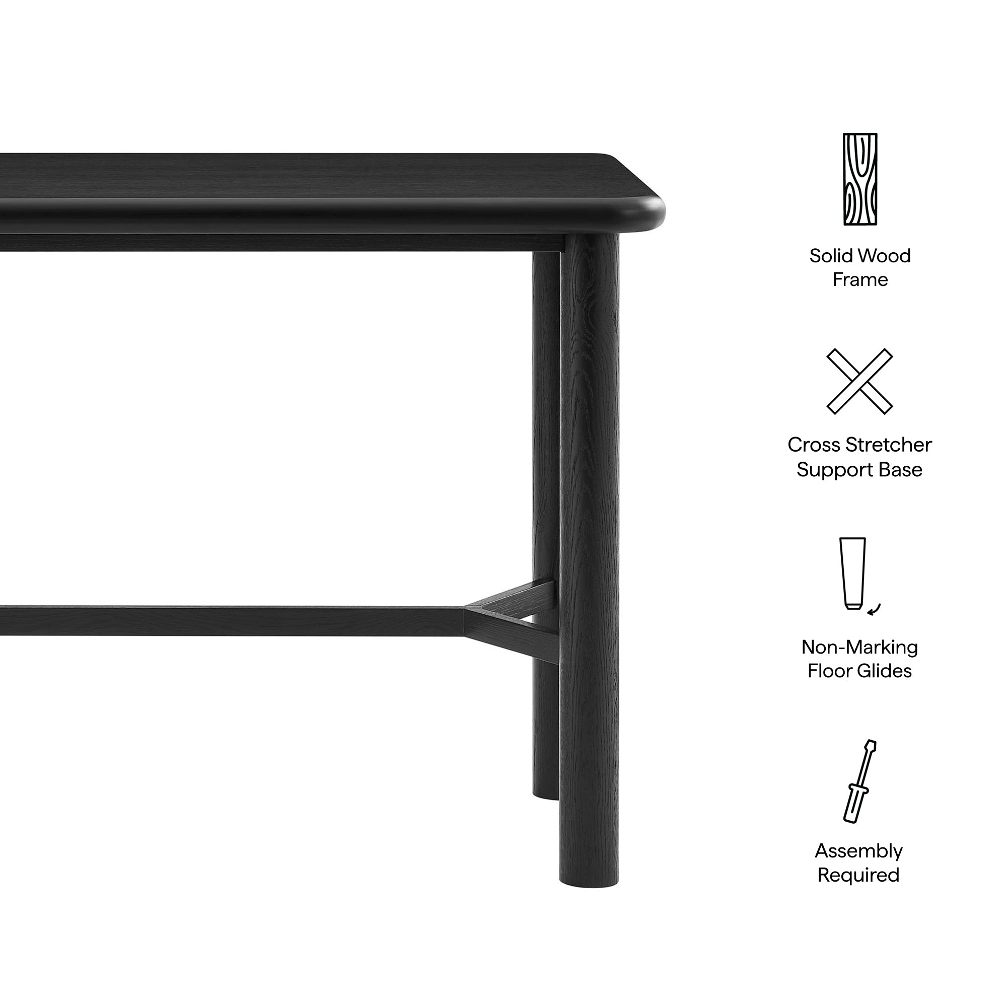 Alvia Rectangular 60" Wood Bar Table