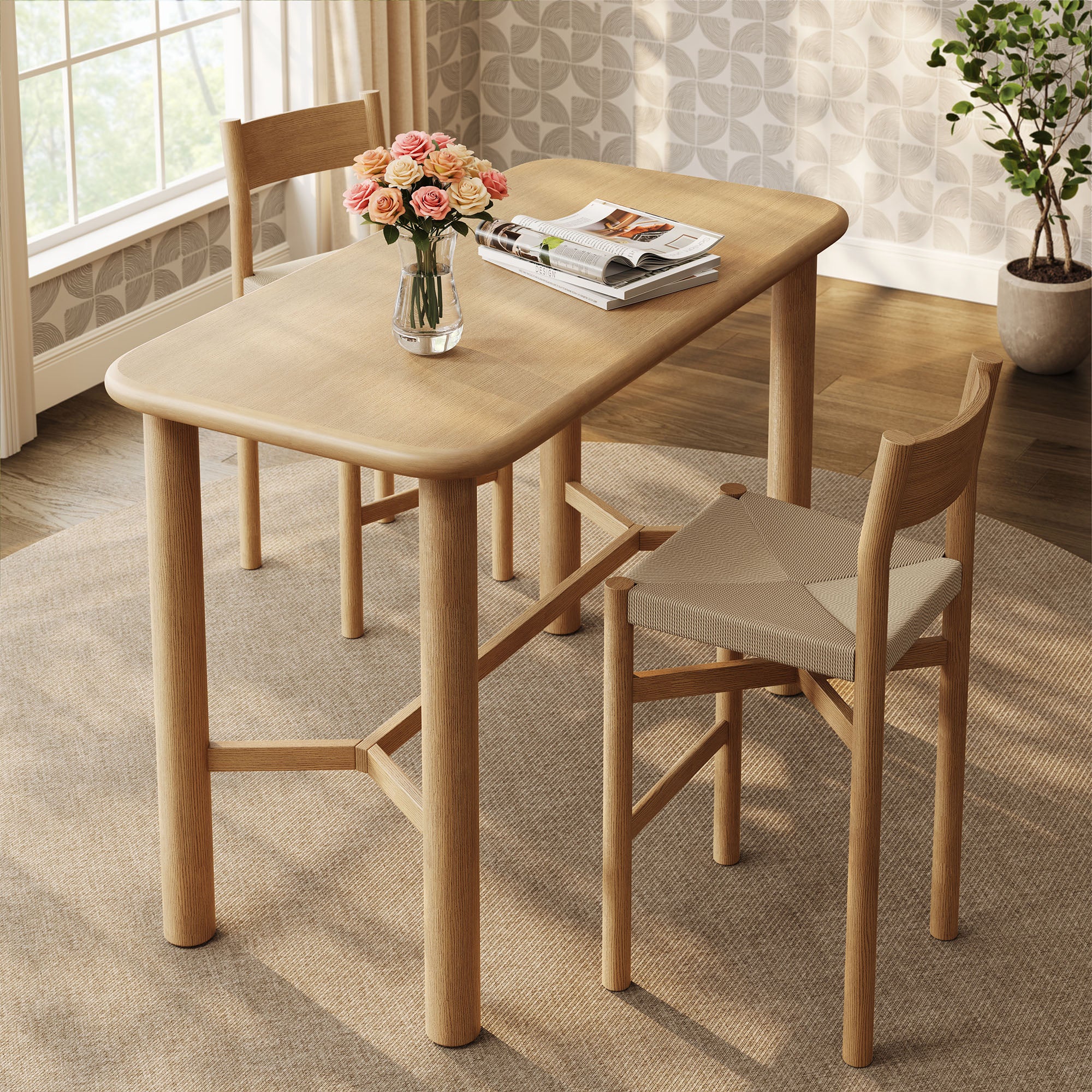 Alvia Rectangular 60" Wood Bar Table