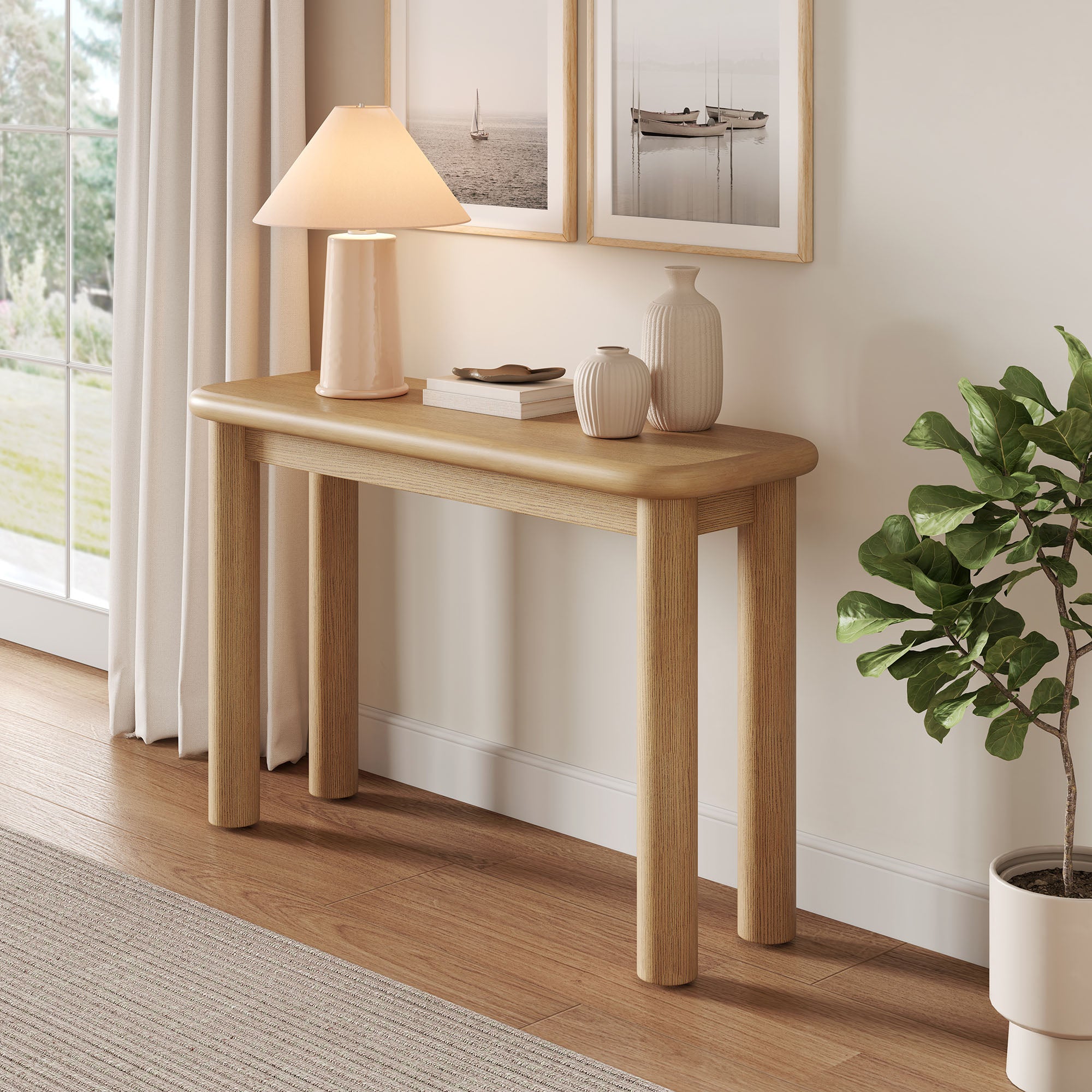 Alvia Wood Console Table