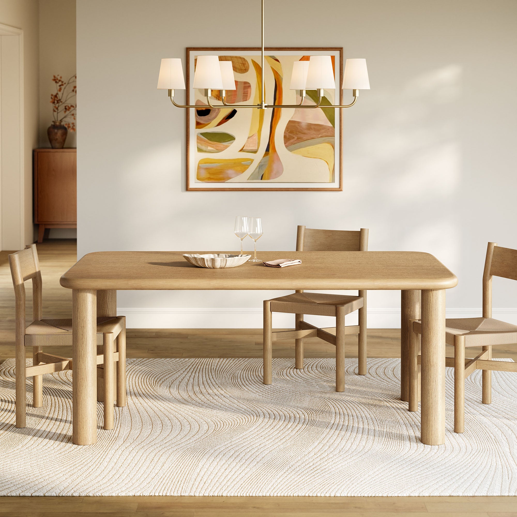 Alvia 72" Rectangular Wood Dining Table