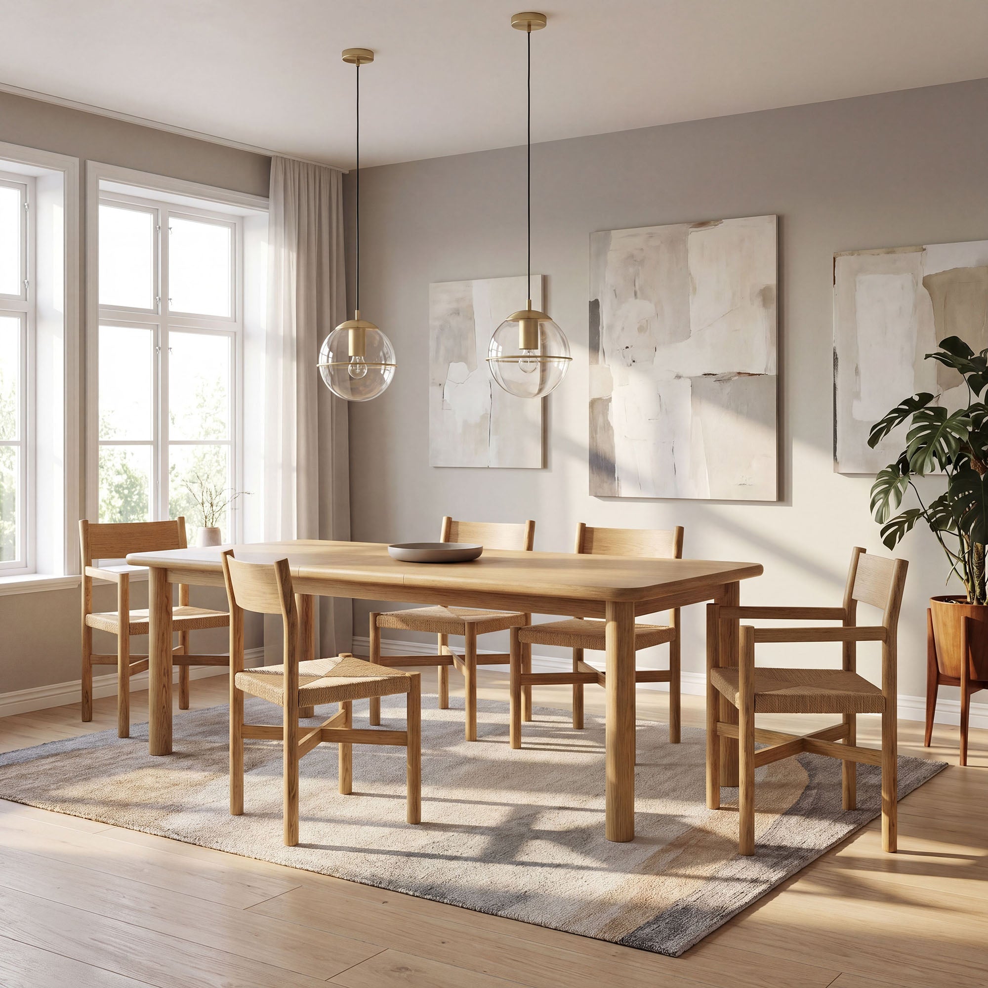 Alvia 86"–105" Extendable Rectangular Wood Dining Table