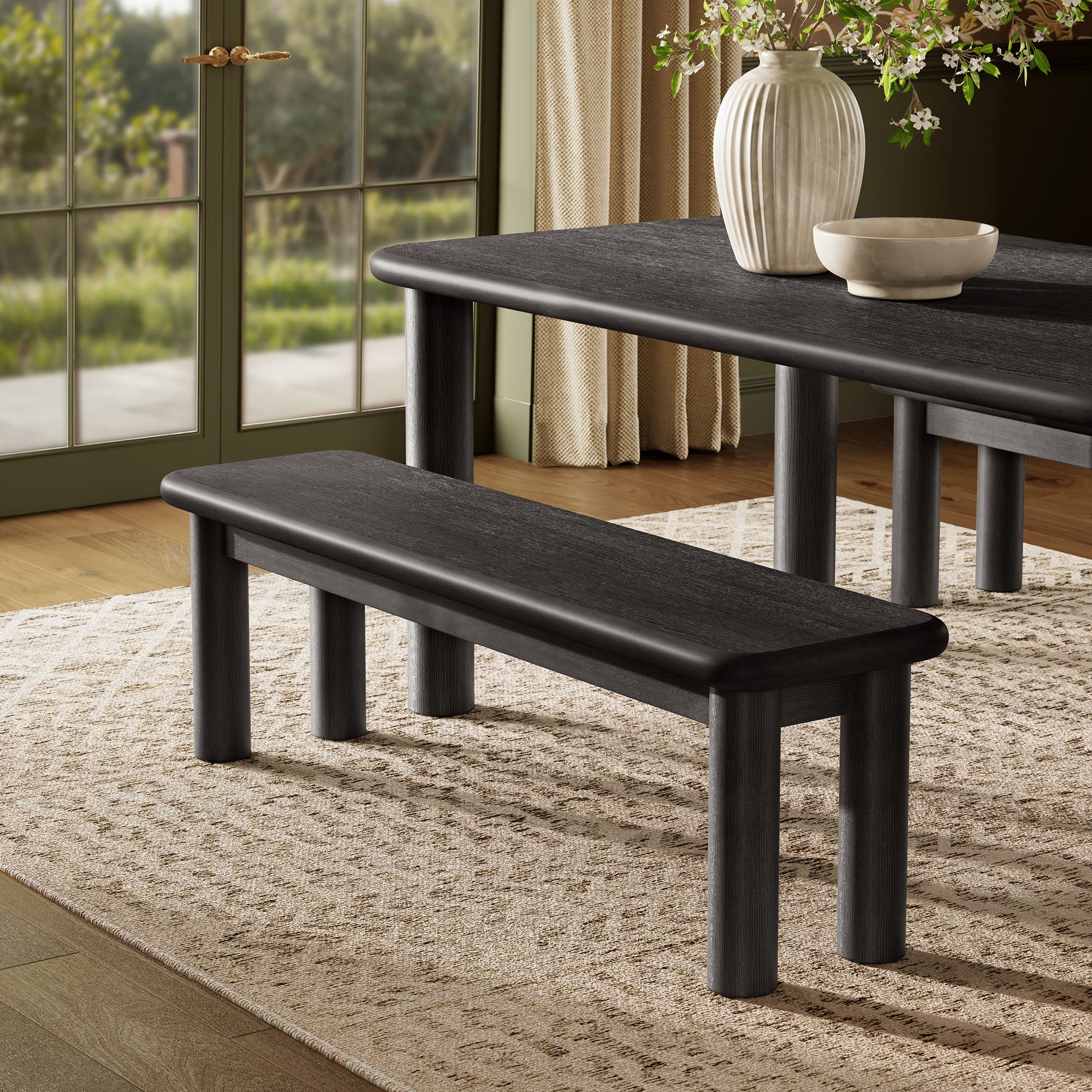 Alvia 58" Wood Bench