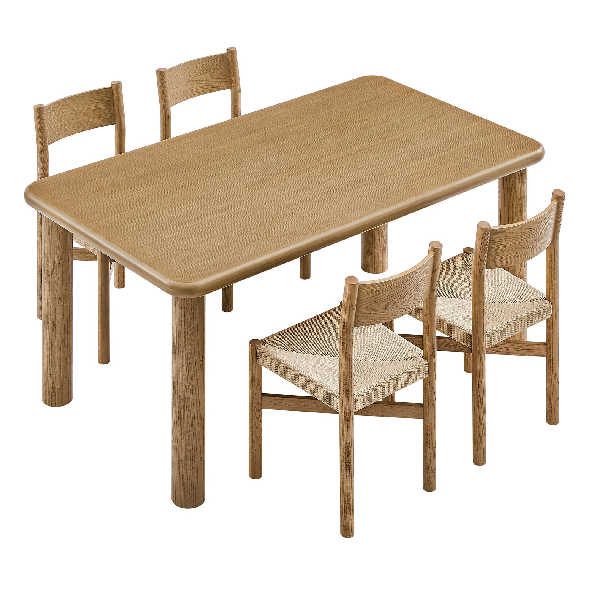 Alvia 5-Piece Wood Dining Table and Chairs Set