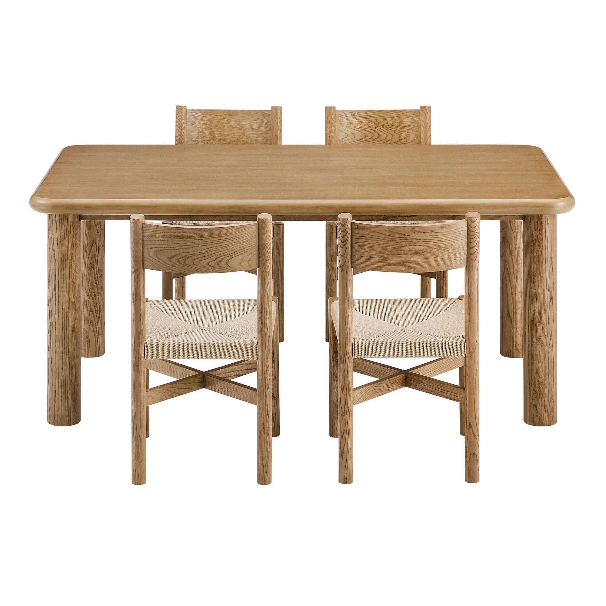 Alvia 5-Piece Wood Dining Table and Chairs Set