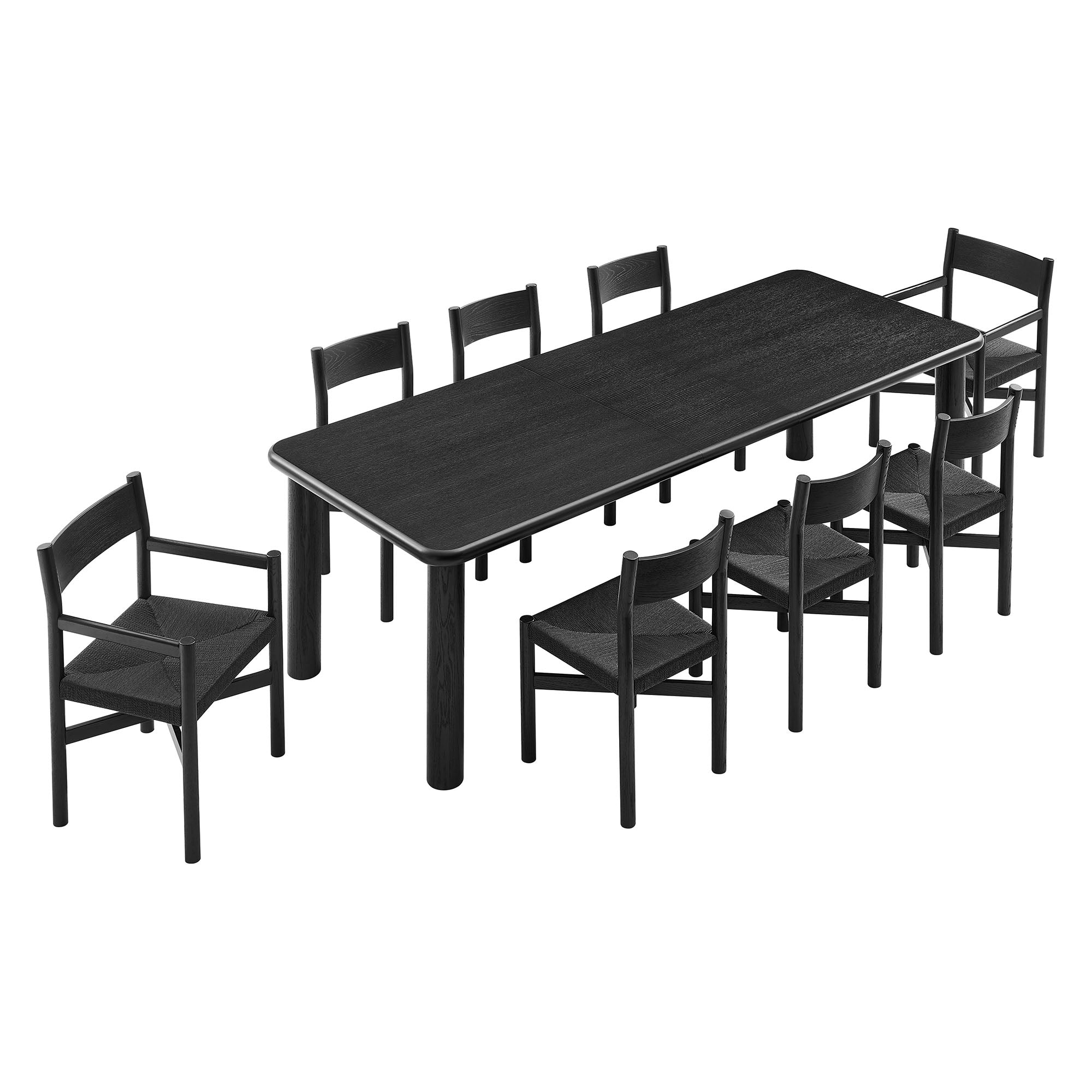 Alvia 9-Piece Wood Extendable Dining Table and Chairs Set