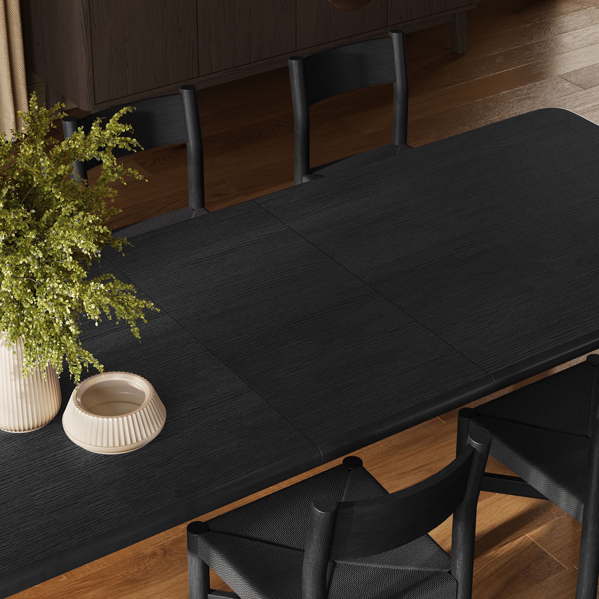 Alvia 9-Piece Wood Extendable Dining Table and Chairs Set