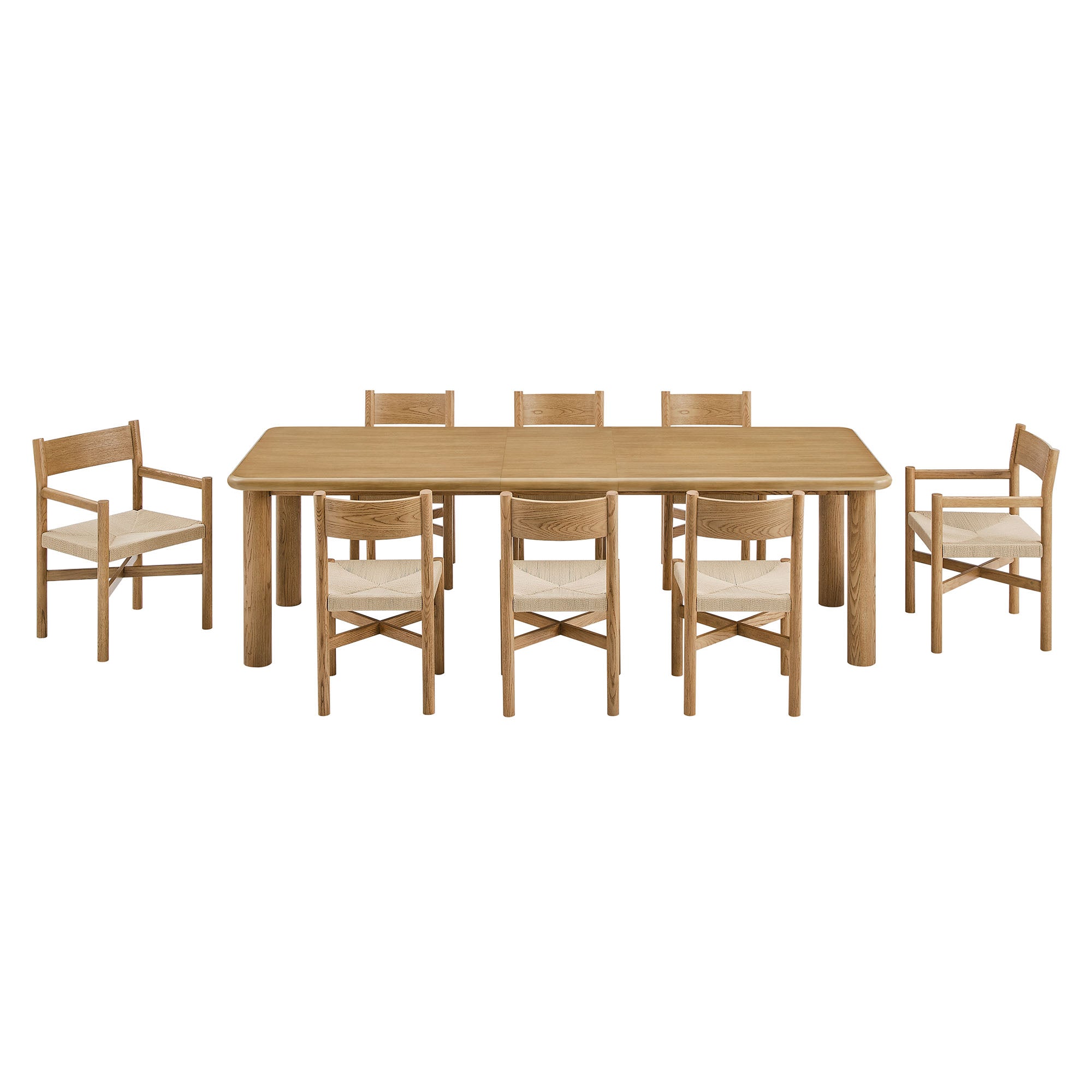 Alvia 9-Piece Wood Extendable Dining Table and Chairs Set